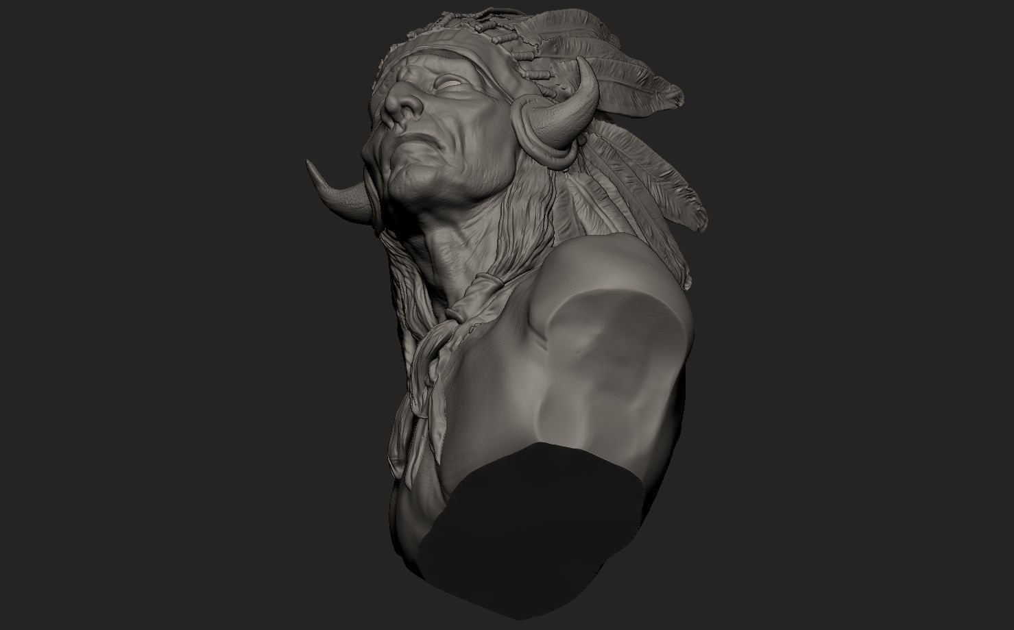 American Native Warrior 3D print model_1