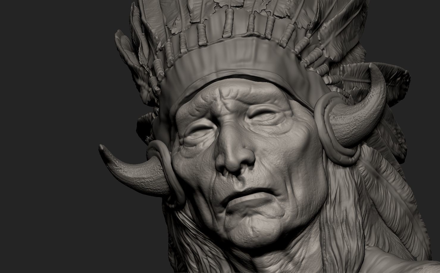 American Native Warrior 3D print model_5