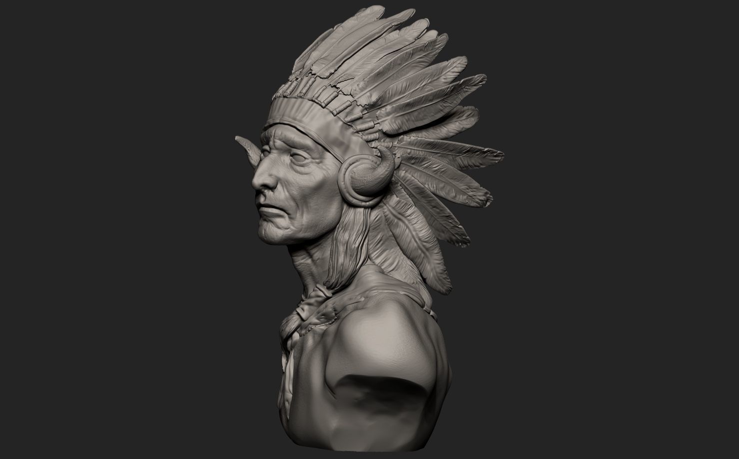 American Native Warrior 3D print model_7