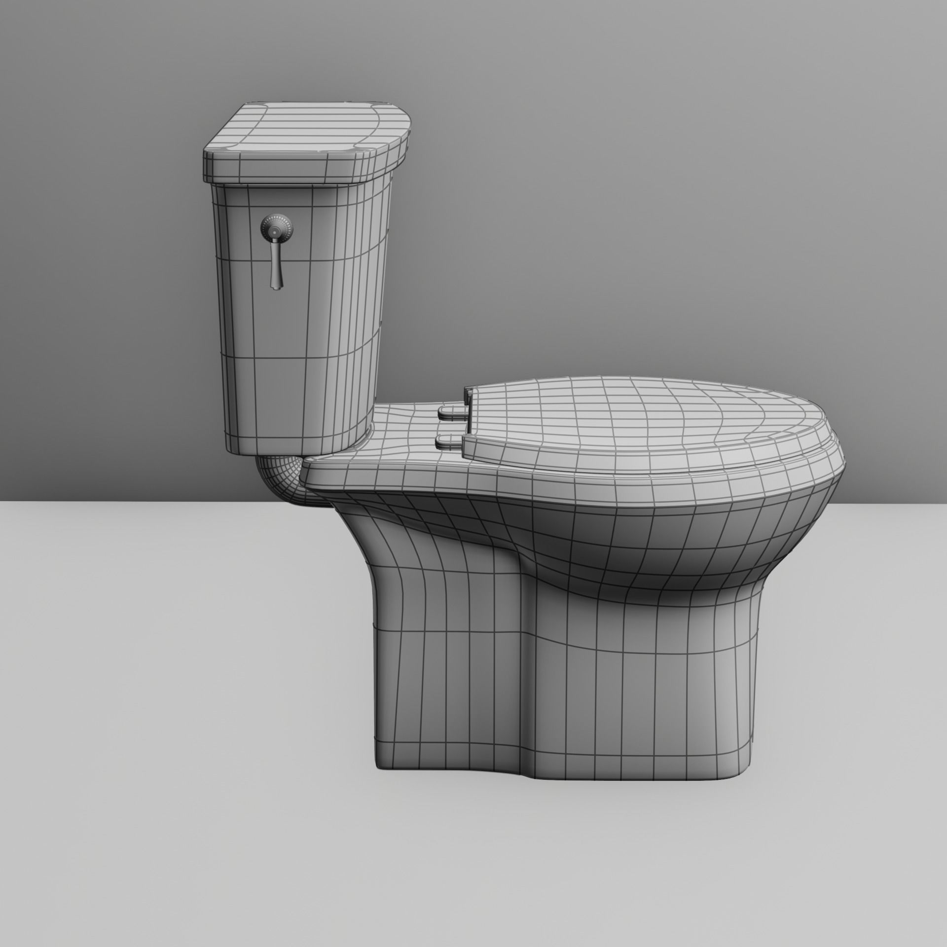 Modern Toilet Low-poly 3D model_16