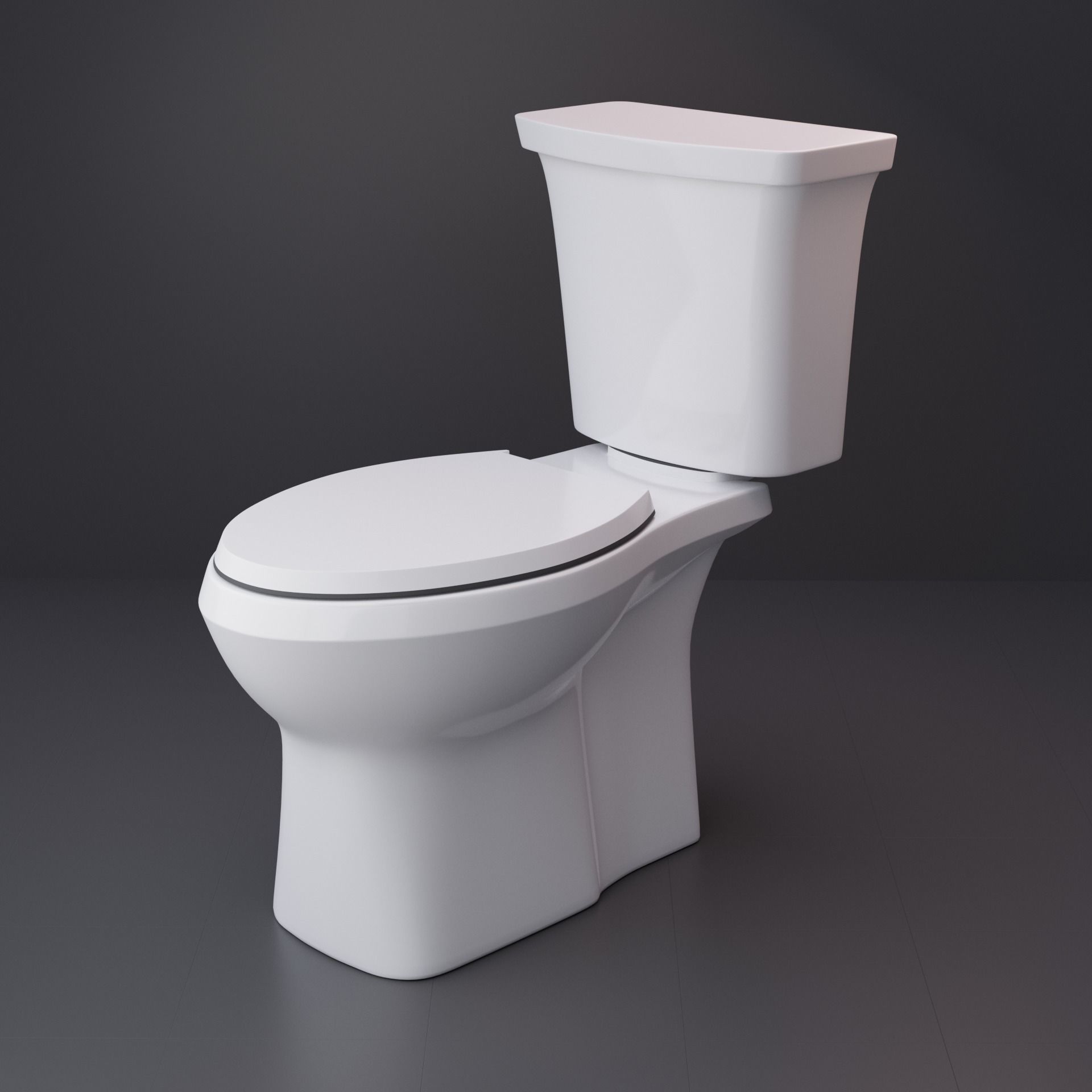 Modern Toilet Low-poly 3D model_1