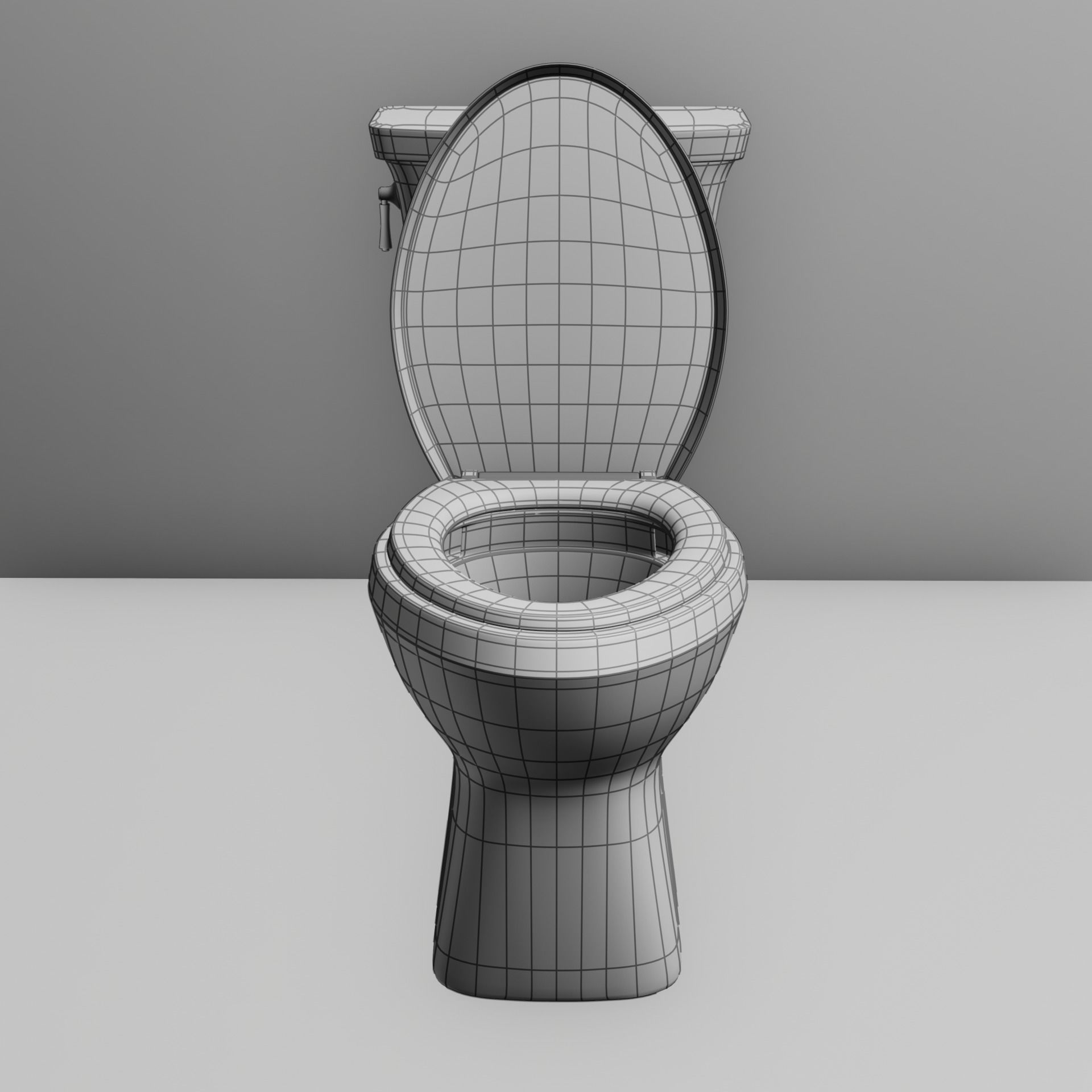 Modern Toilet Low-poly 3D model_19
