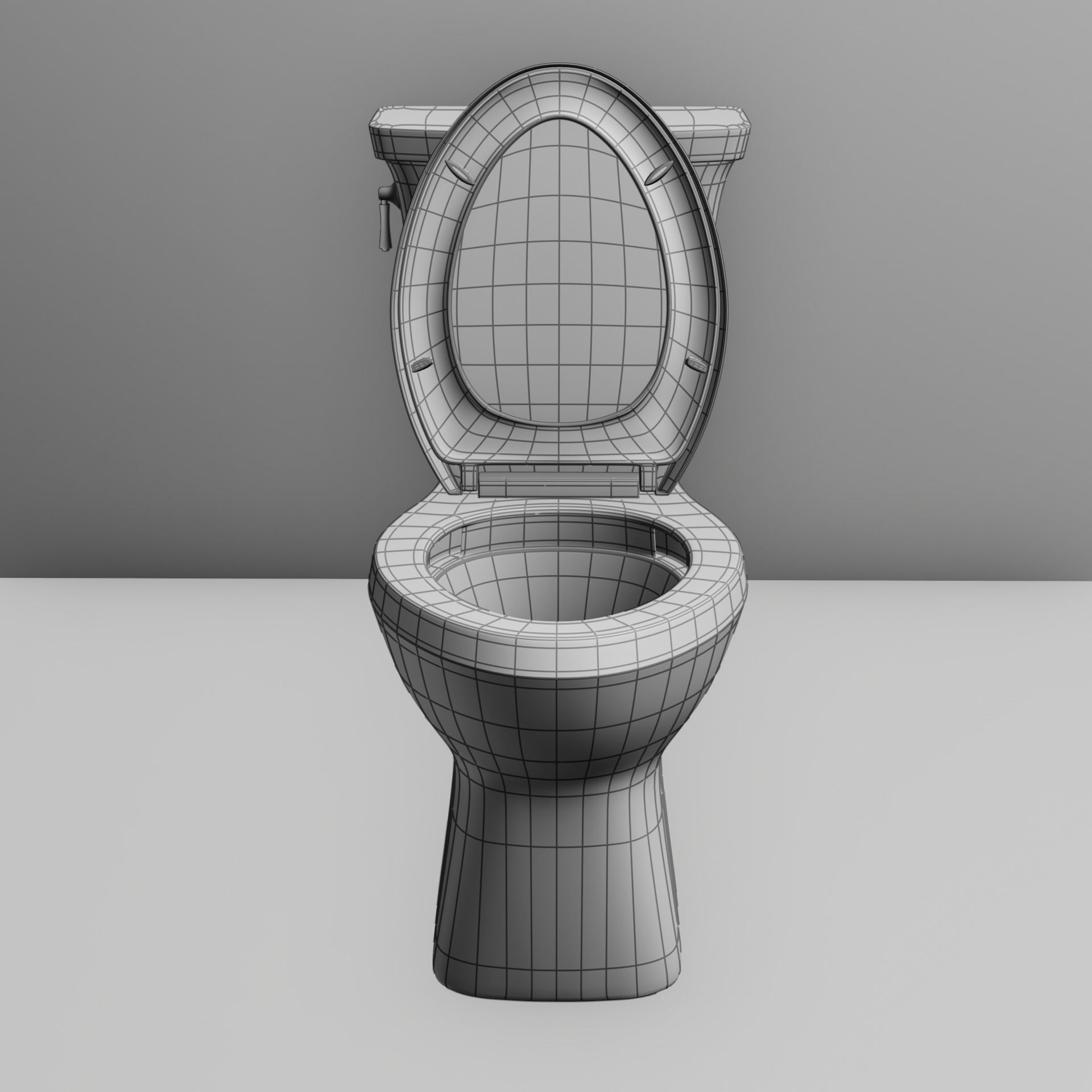 Modern Toilet Low-poly 3D model_11