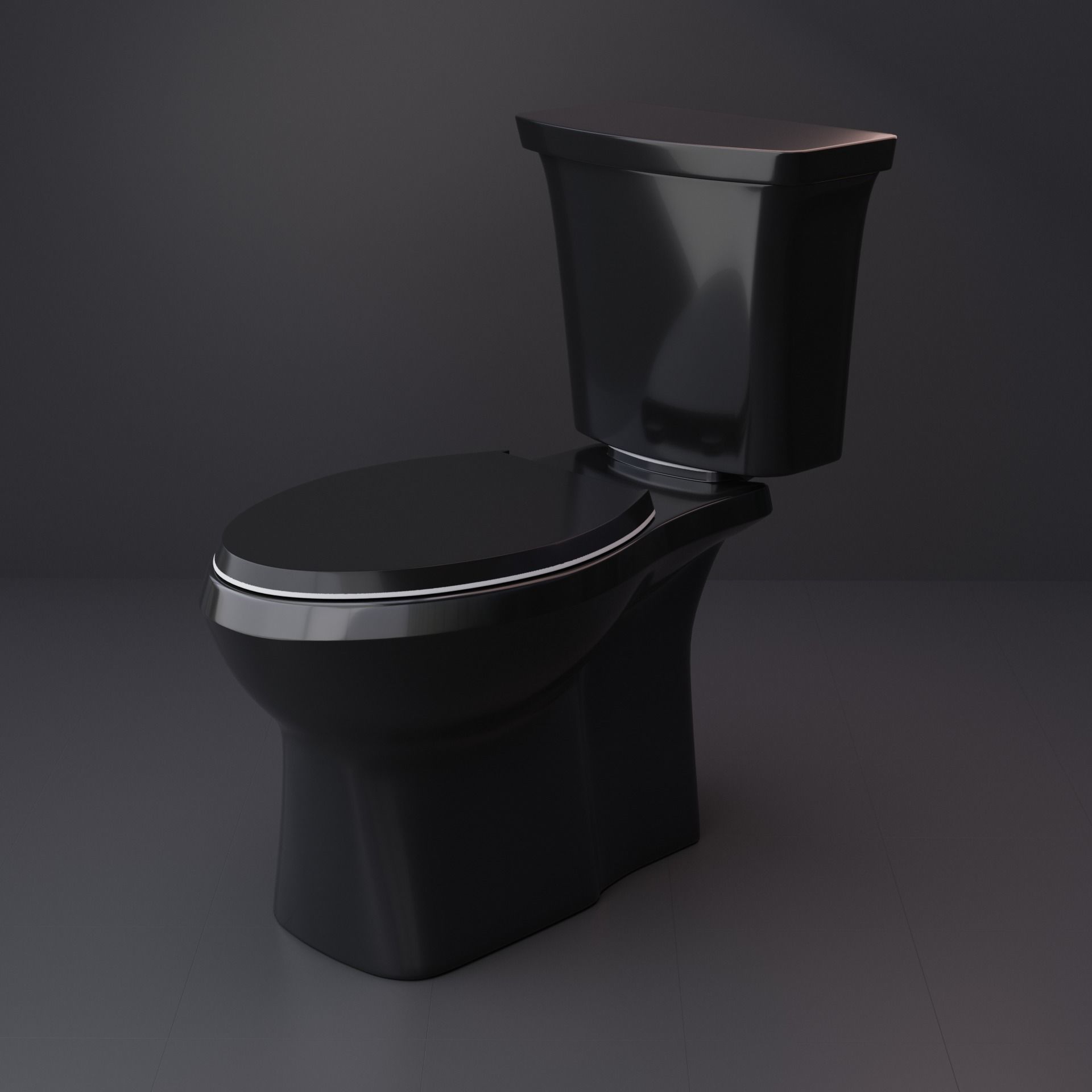 Modern Toilet Low-poly 3D model_3