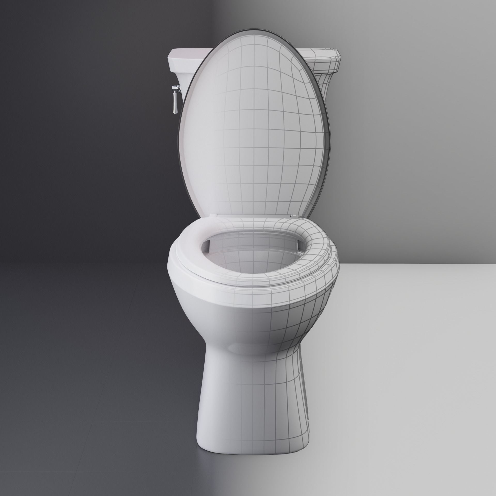 Modern Toilet Low-poly 3D model_13