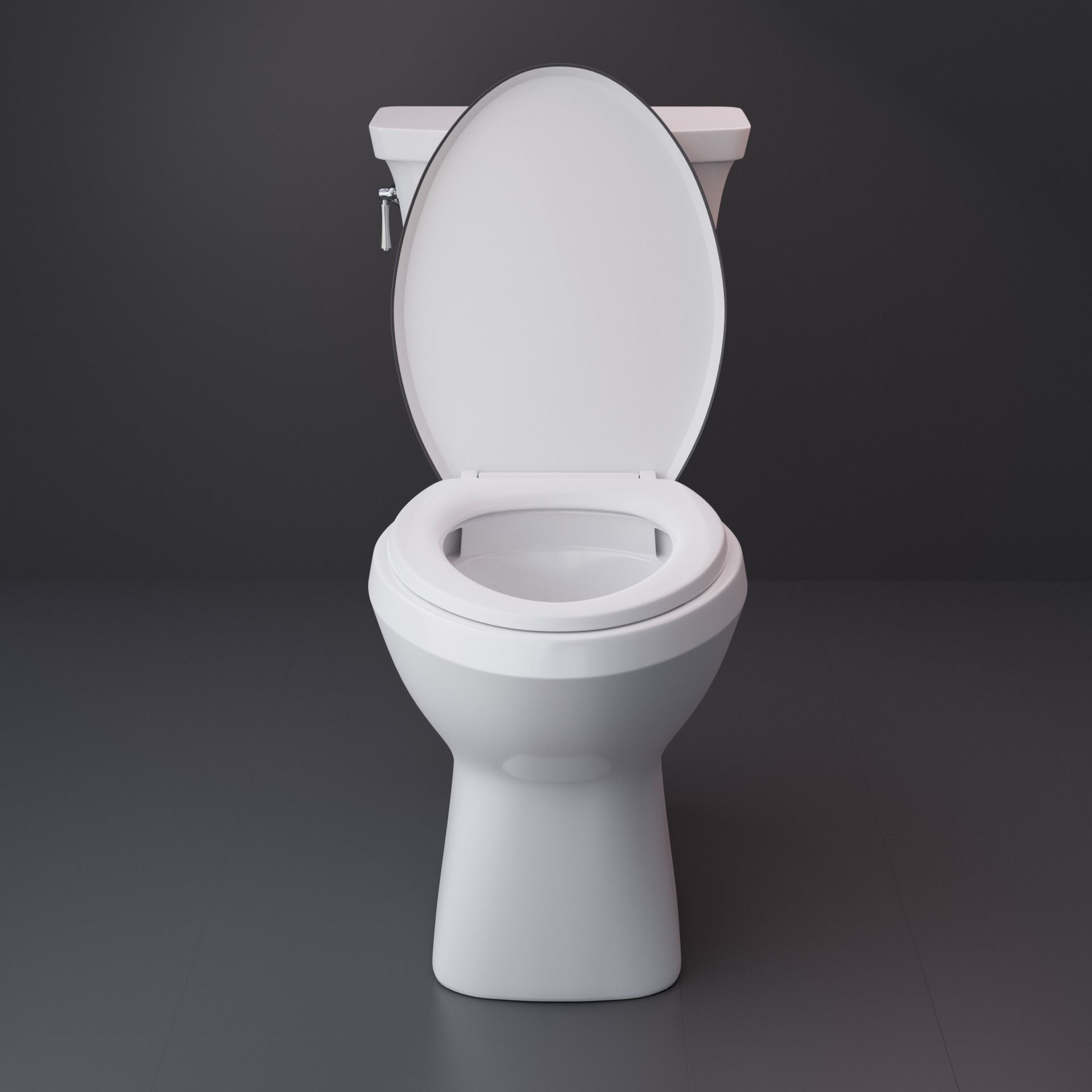 Modern Toilet Low-poly 3D model_10