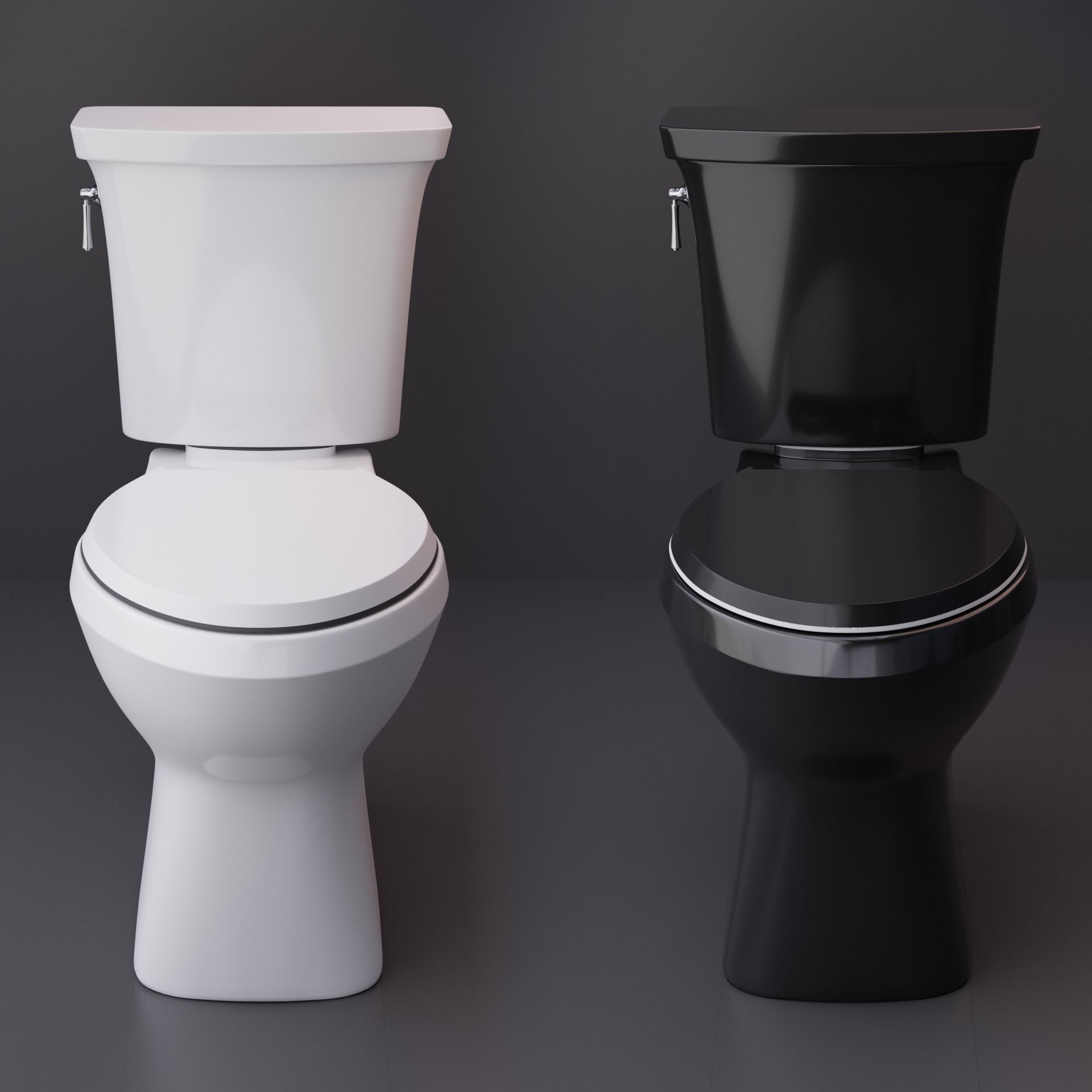 Modern Toilet Low-poly 3D model_2