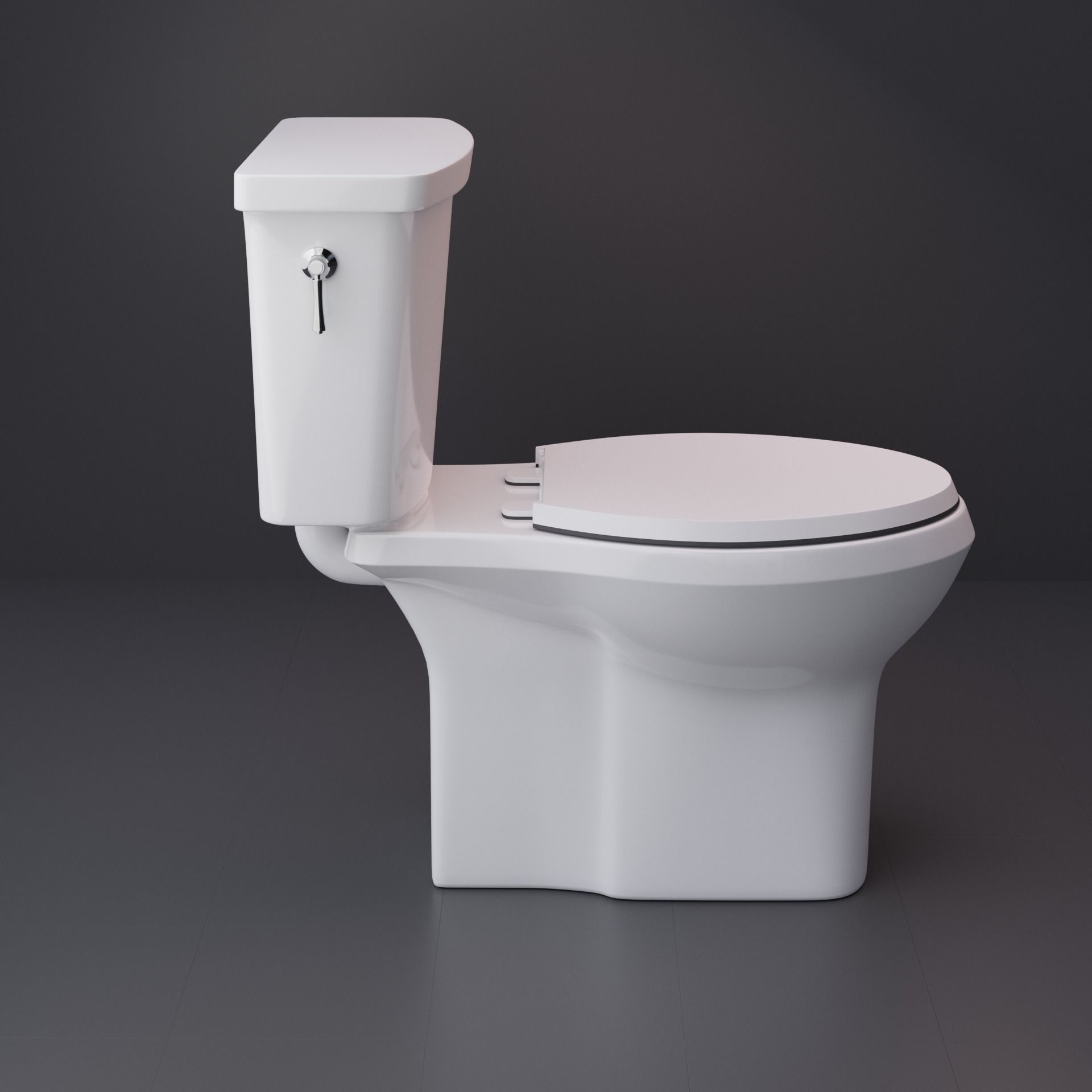 Modern Toilet Low-poly 3D model_8