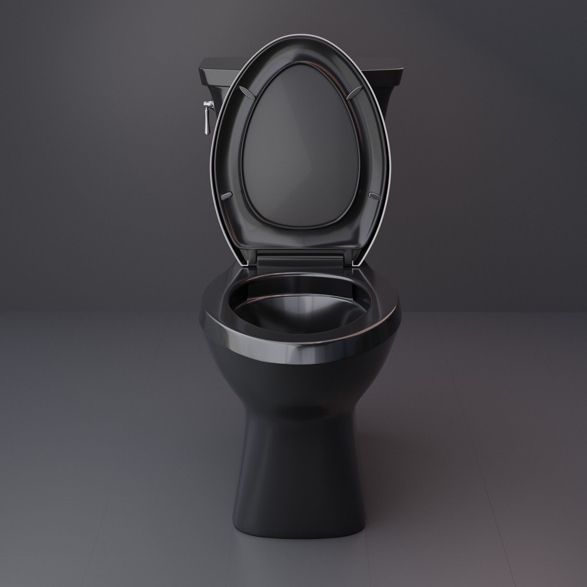 Modern Toilet Low-poly 3D model_4