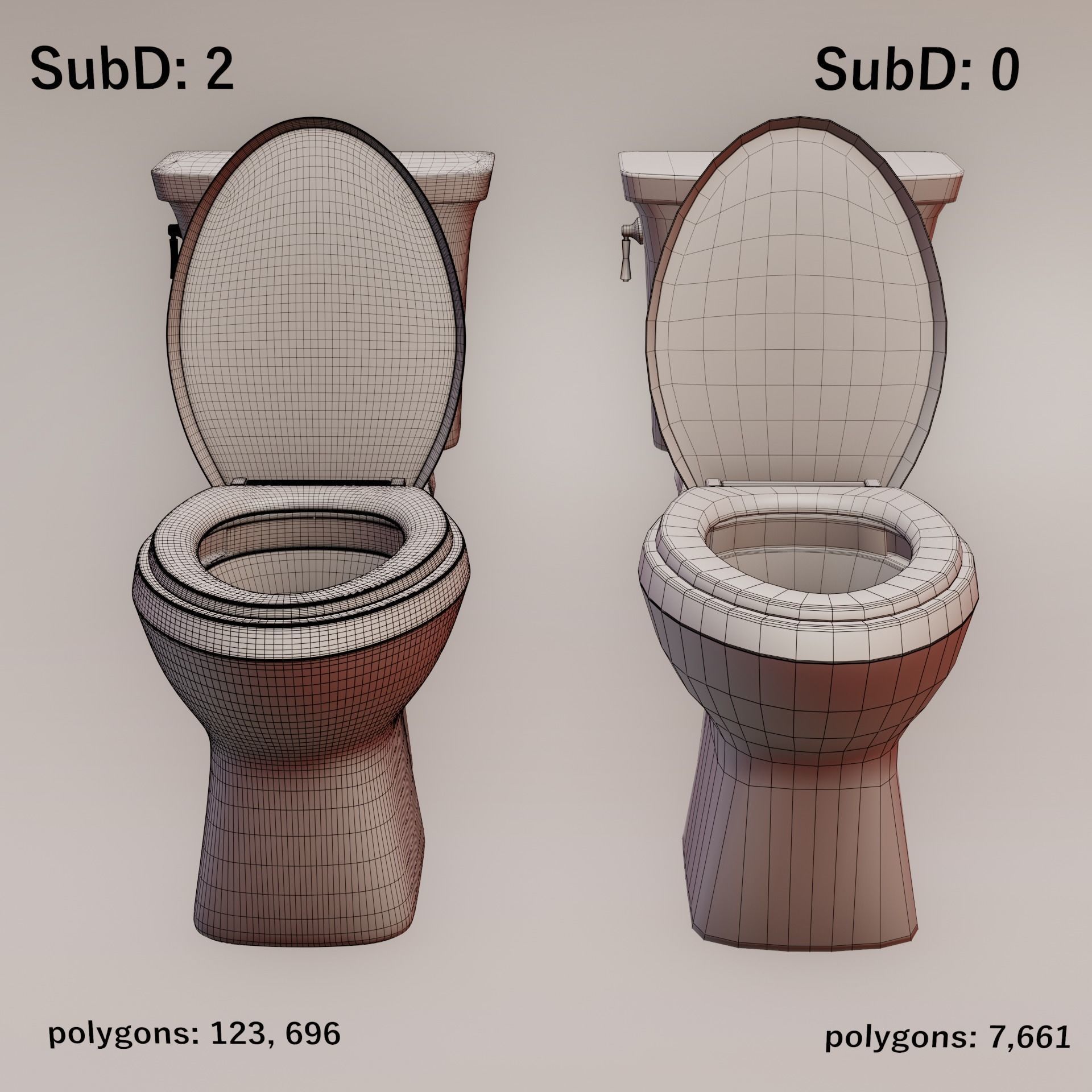 Modern Toilet Low-poly 3D model_5
