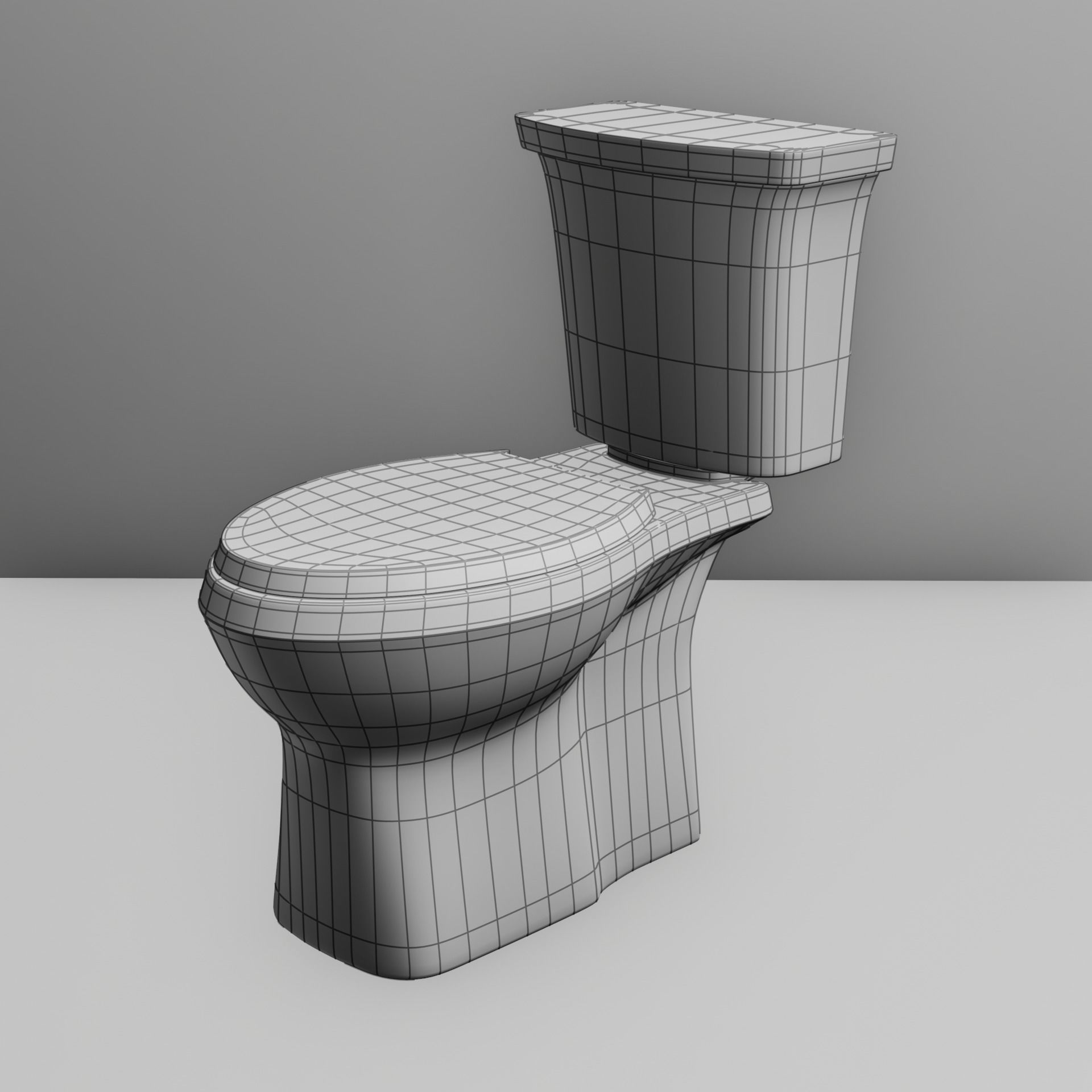 Modern Toilet Low-poly 3D model_14