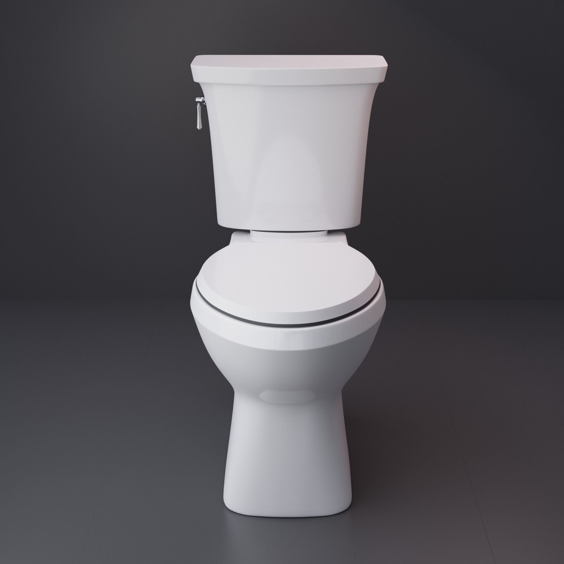 Modern Toilet Low-poly 3D model_6