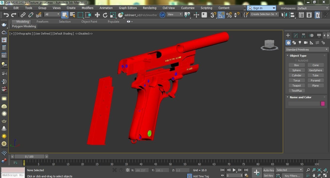 Colt M1911A1 Low-poly 3D model_13