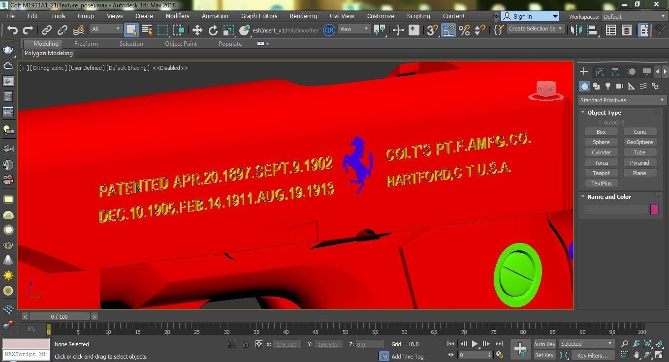 Colt M1911A1 Low-poly 3D model_14