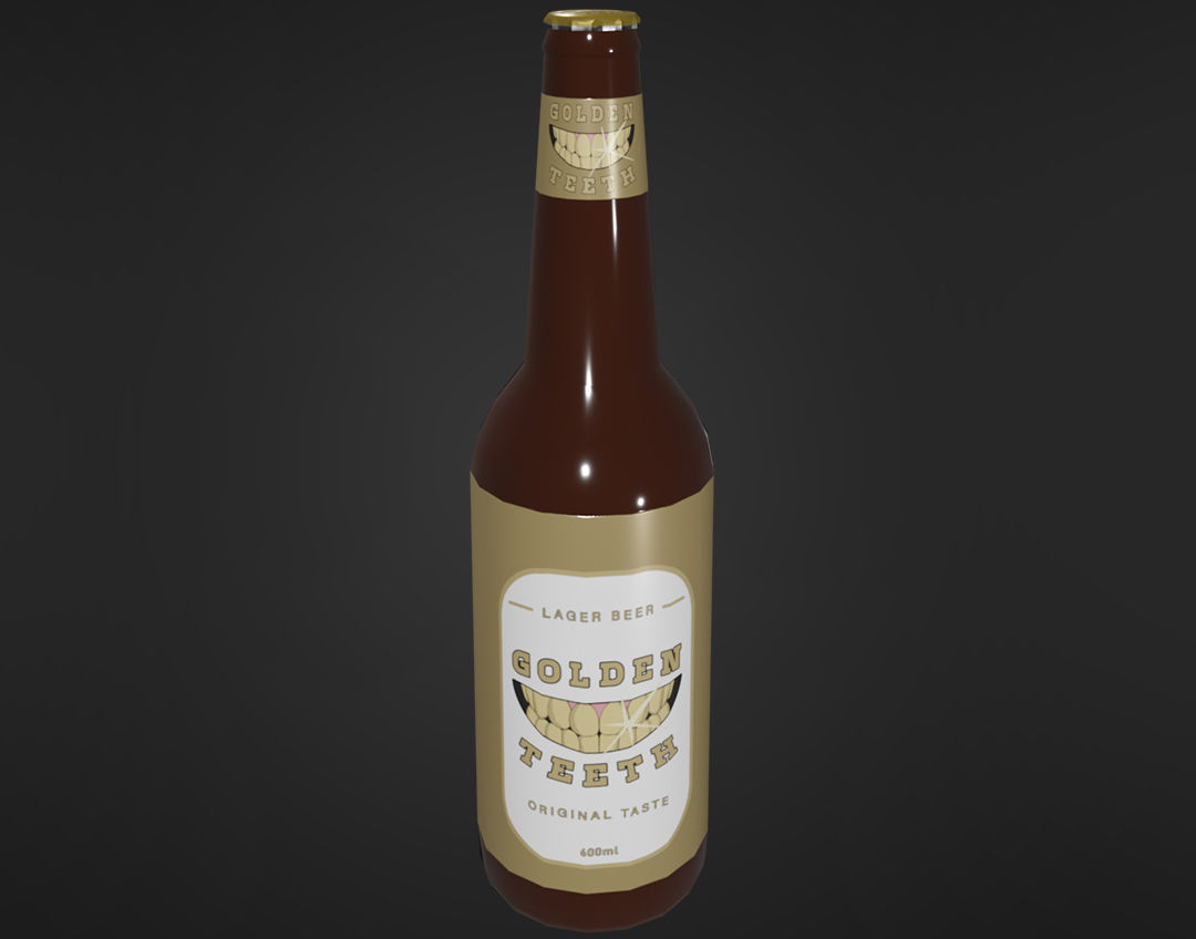 Food Shelf With Standard Drinks Low-poly 3D model_4