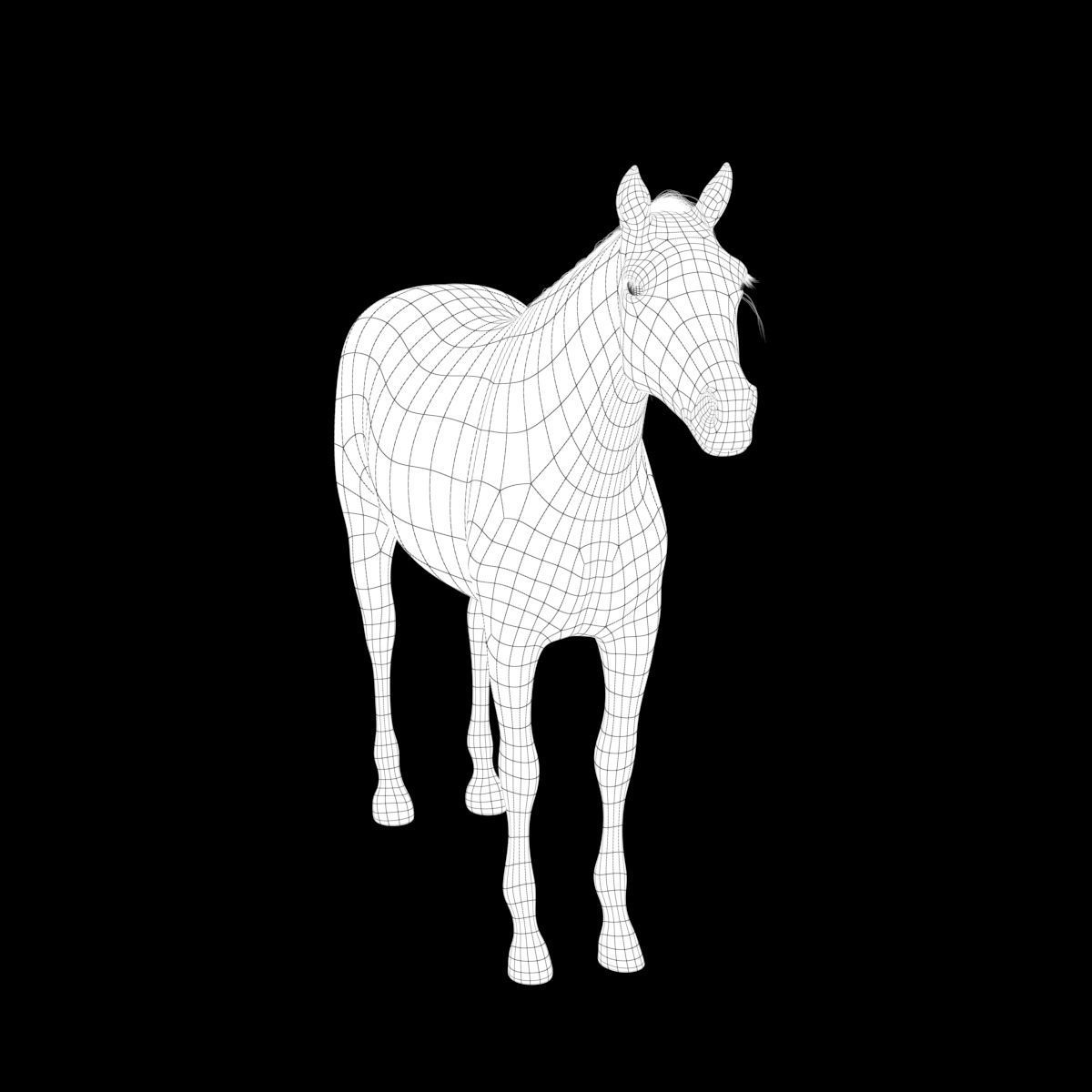 Horse collection with Fur 3D model_27