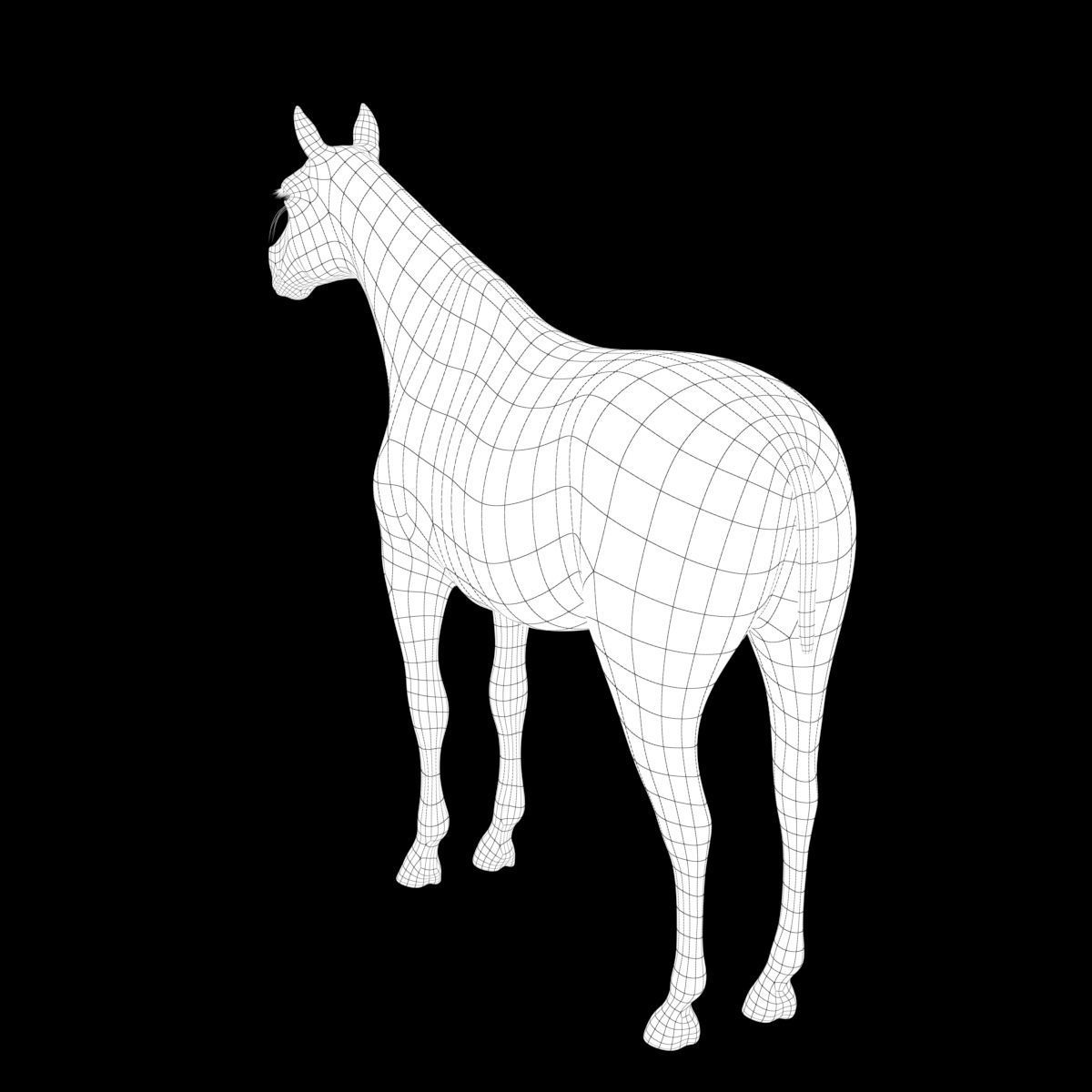 Horse collection with Fur 3D model_31