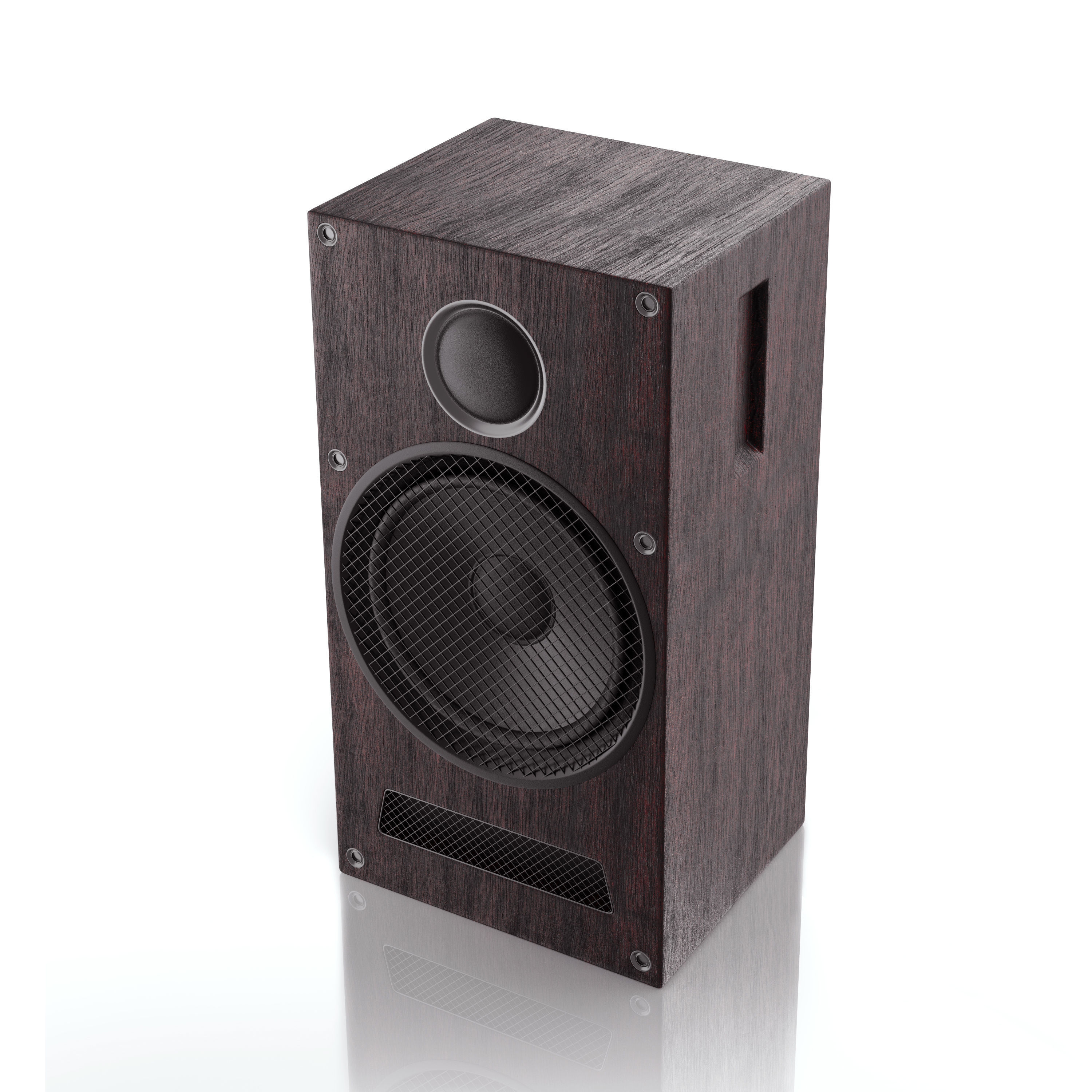 Wooden Speaker 3D model_1