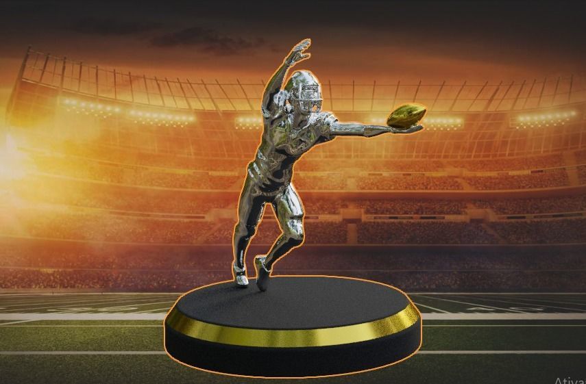 american football trophy 3D model_2