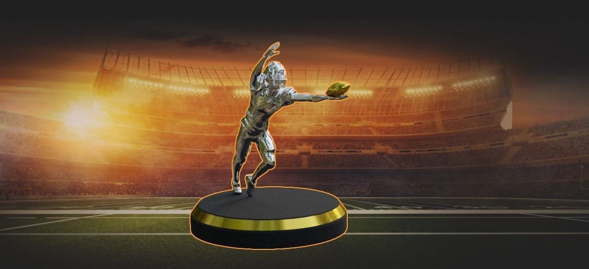 american football trophy 3D model_1