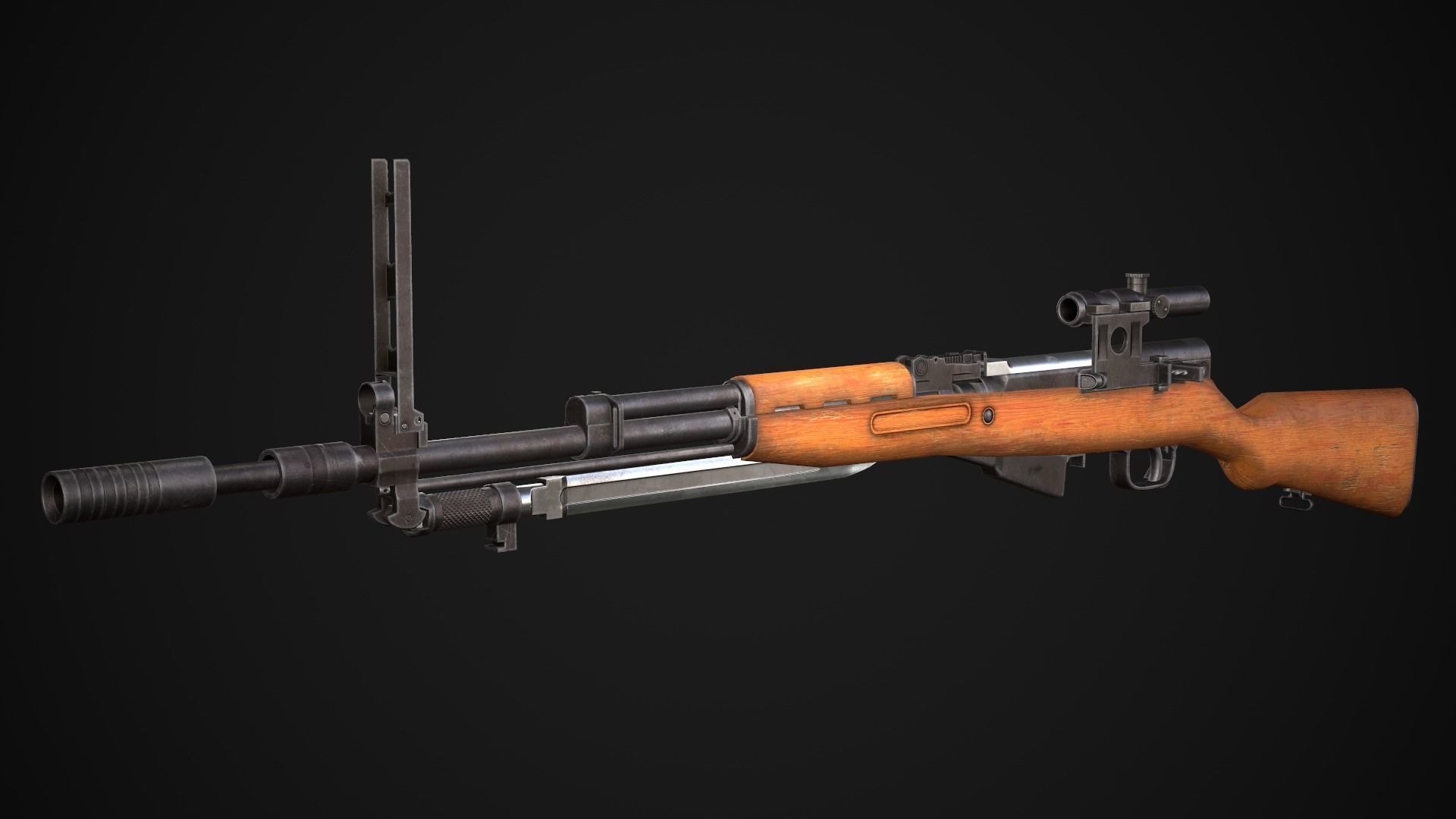 SKS M5966 Low-poly 3D model_5