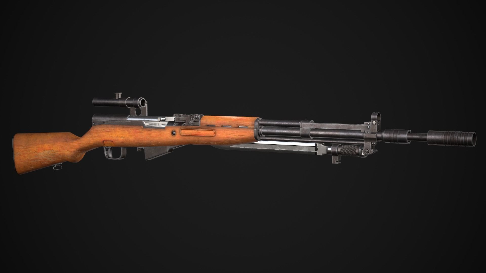 SKS M5966 Low-poly 3D model_3