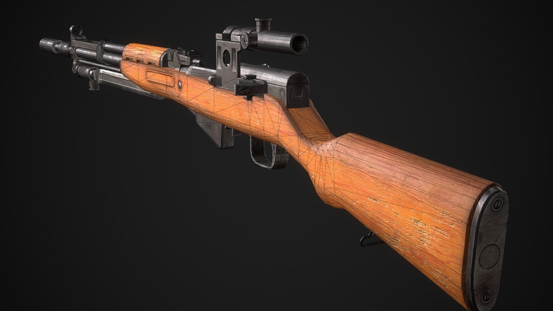 SKS M5966 Low-poly 3D model_14