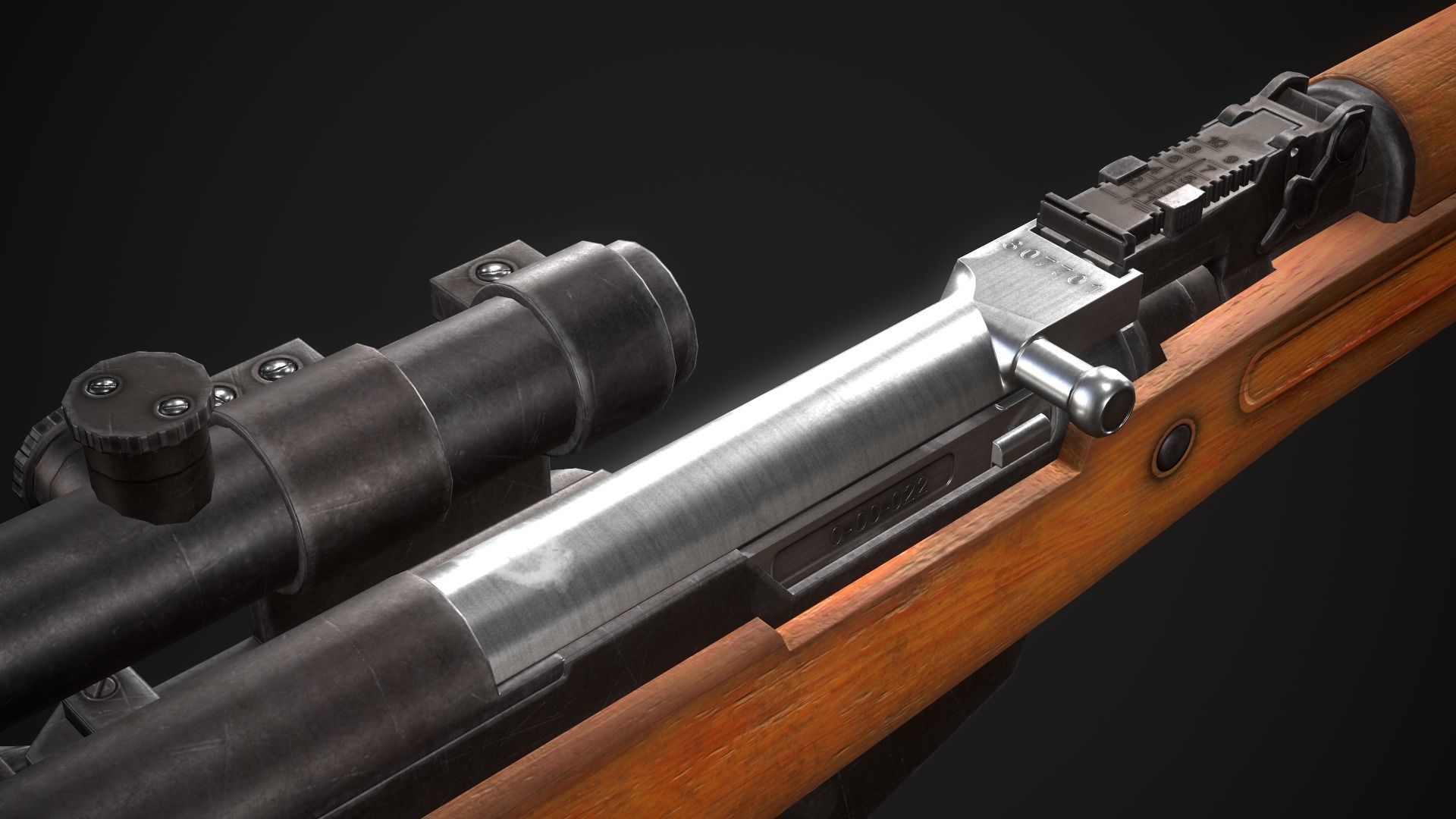 SKS M5966 Low-poly 3D model_11