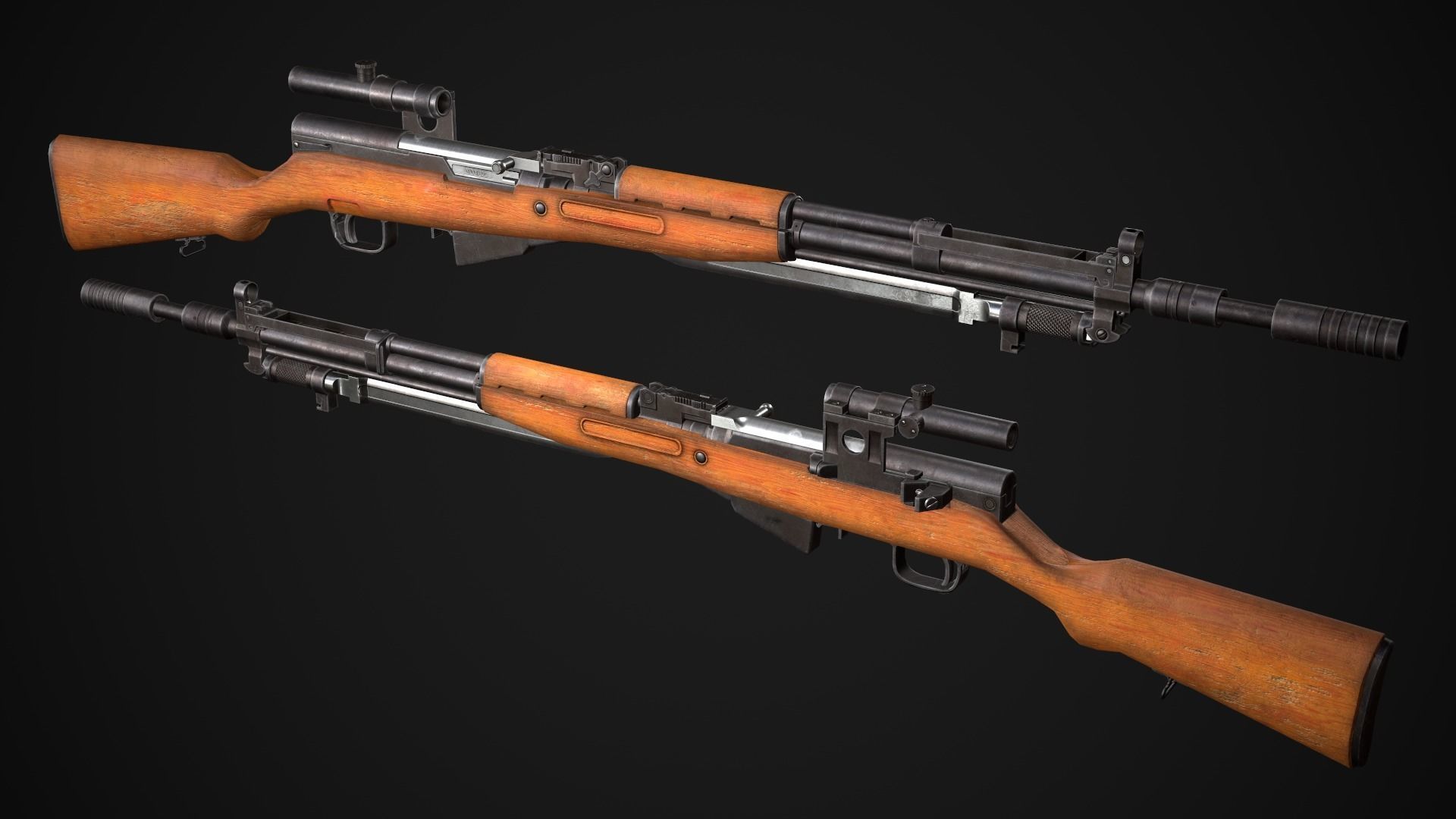 SKS M5966 Low-poly 3D model_7