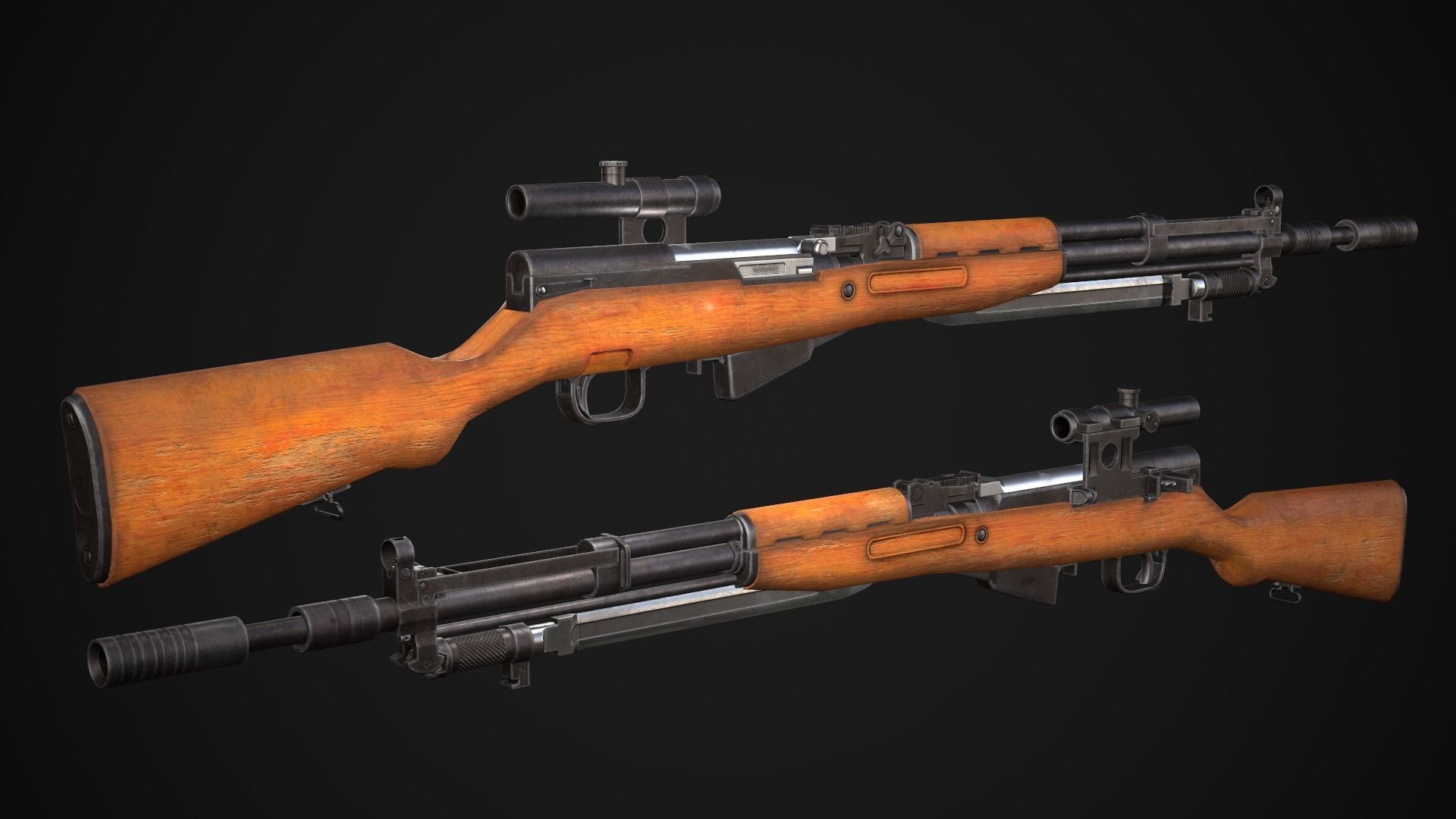 SKS M5966 Low-poly 3D model_15