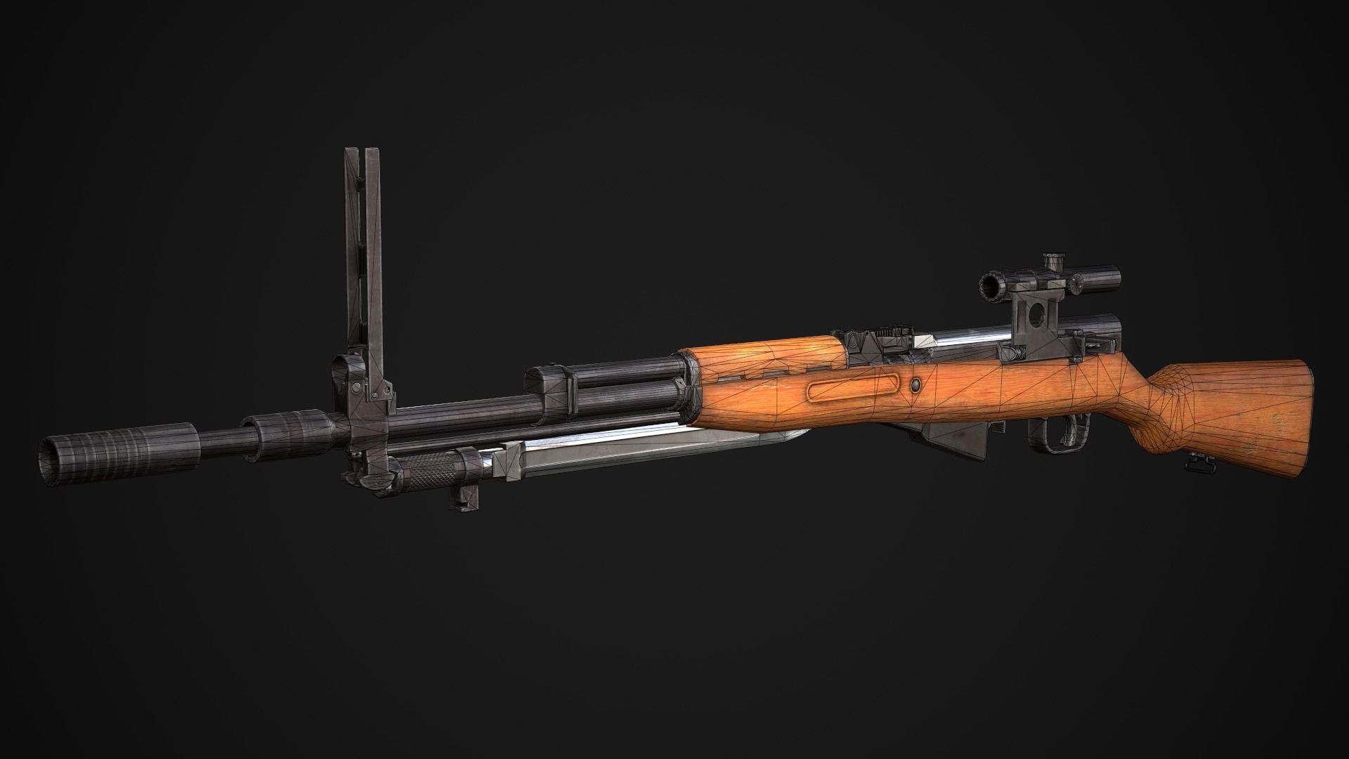 SKS M5966 Low-poly 3D model_6