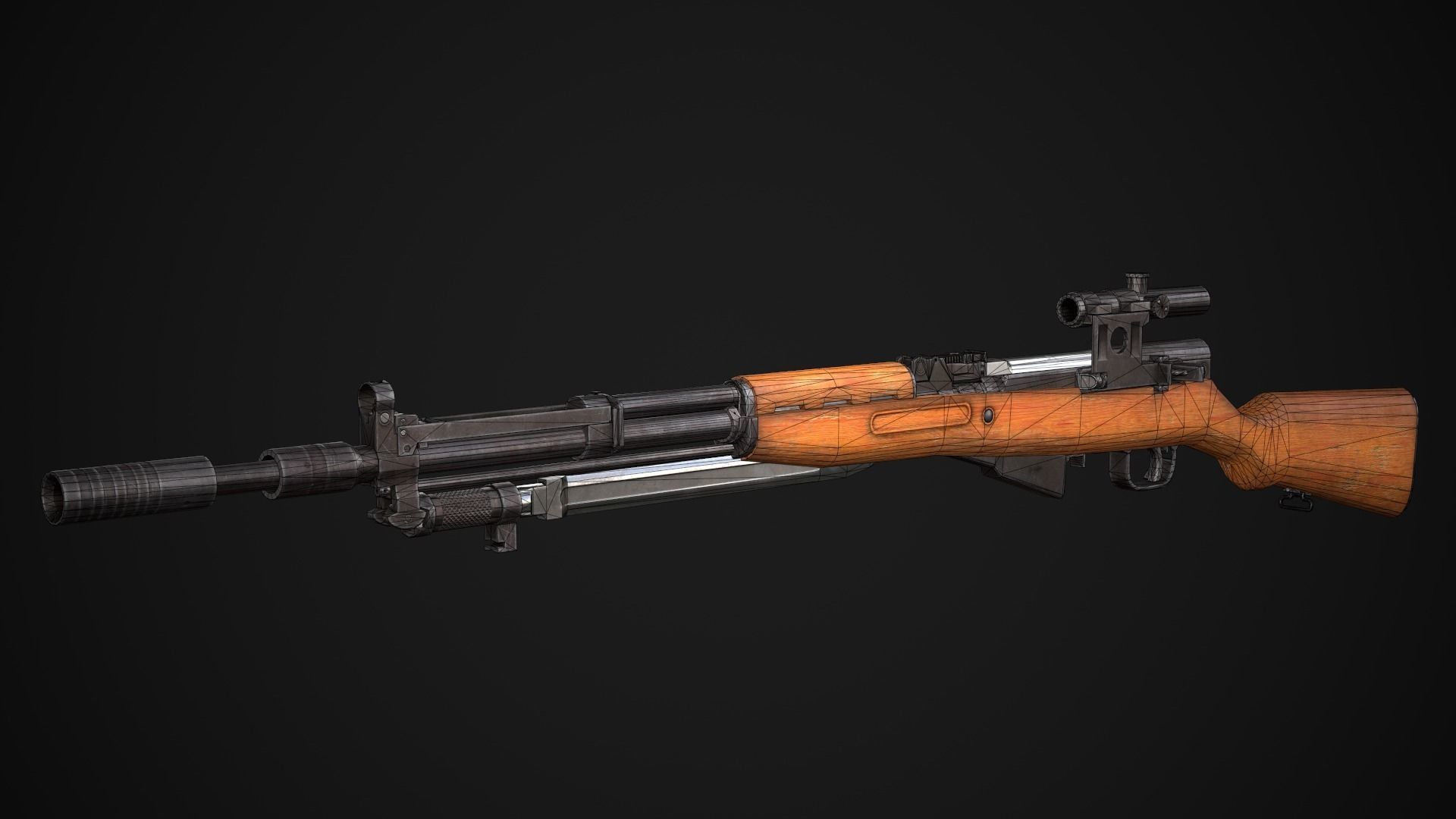 SKS M5966 Low-poly 3D model_2