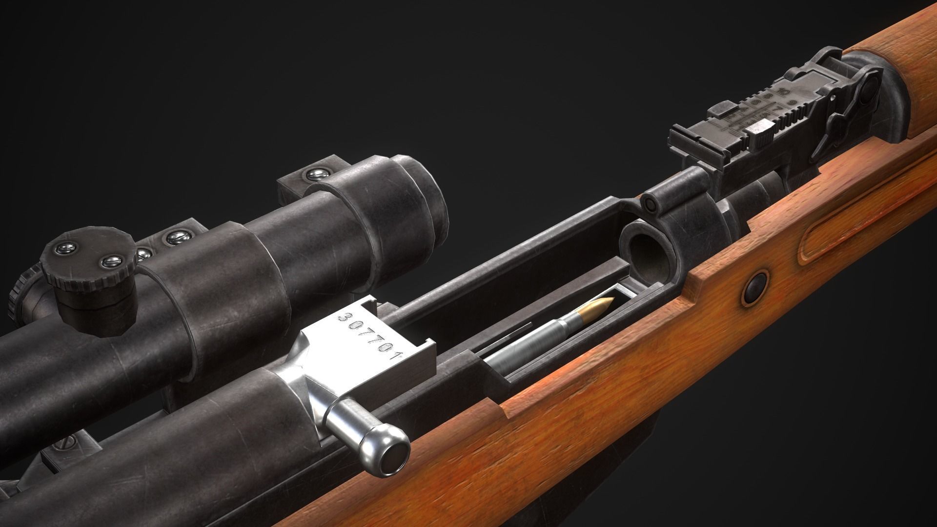 SKS M5966 Low-poly 3D model_12