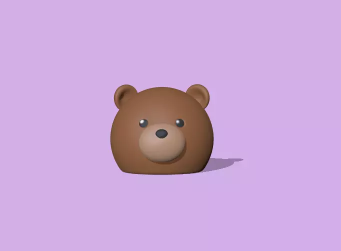 Cute Round Bear 3D print model_0