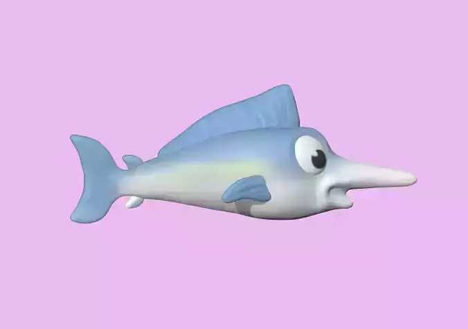 A cute Swordfish to decorate and play 3D print model