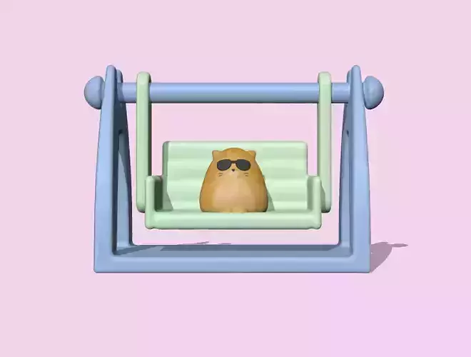 Cat on a Movable Swing to decorate and play