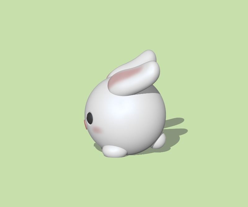 Cute Round Rabbit 3D print model_1