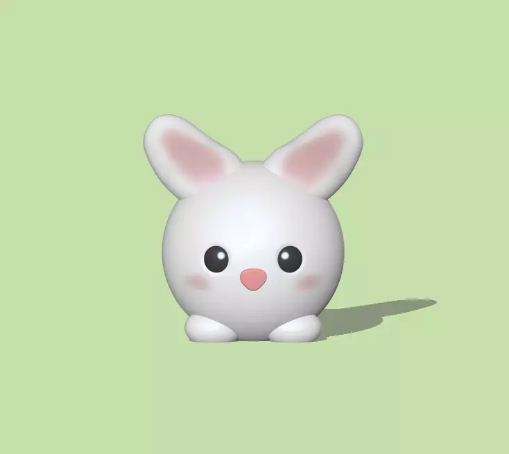 Cute Round Rabbit 3D print model_0