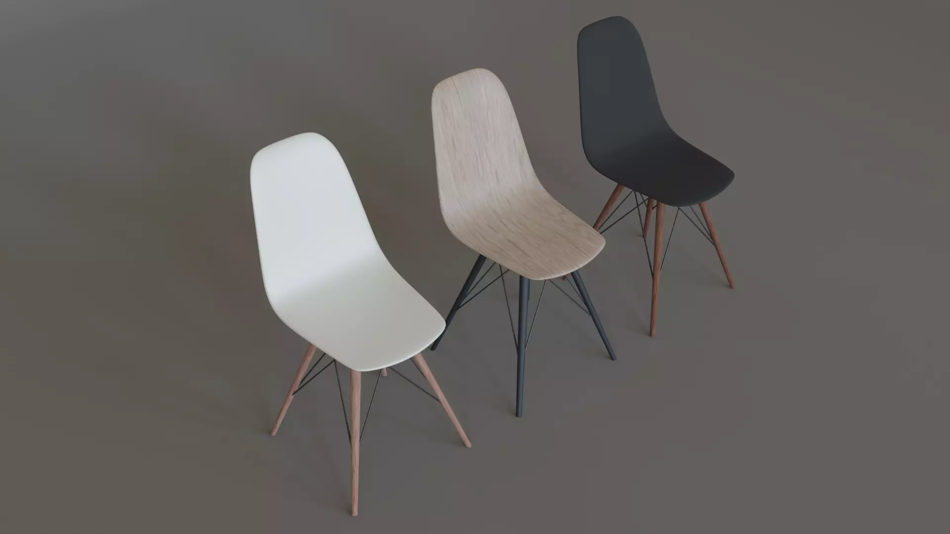 Kitchen chairs on a frame Low-poly 3D model