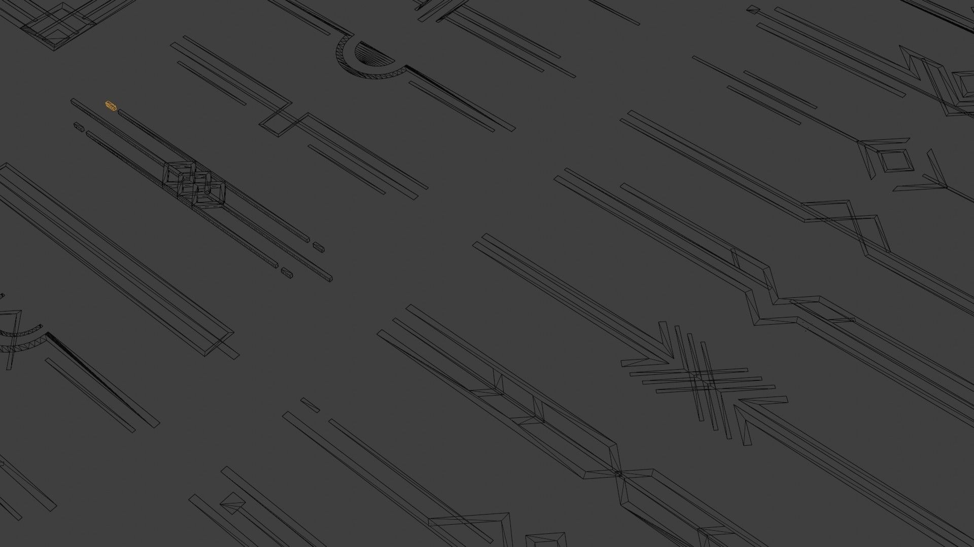 set of Curves Profile Designs up to 50 Low-poly 3D model_5