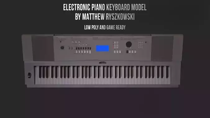 Electronic Piano Keyboard Low-poly 3D model