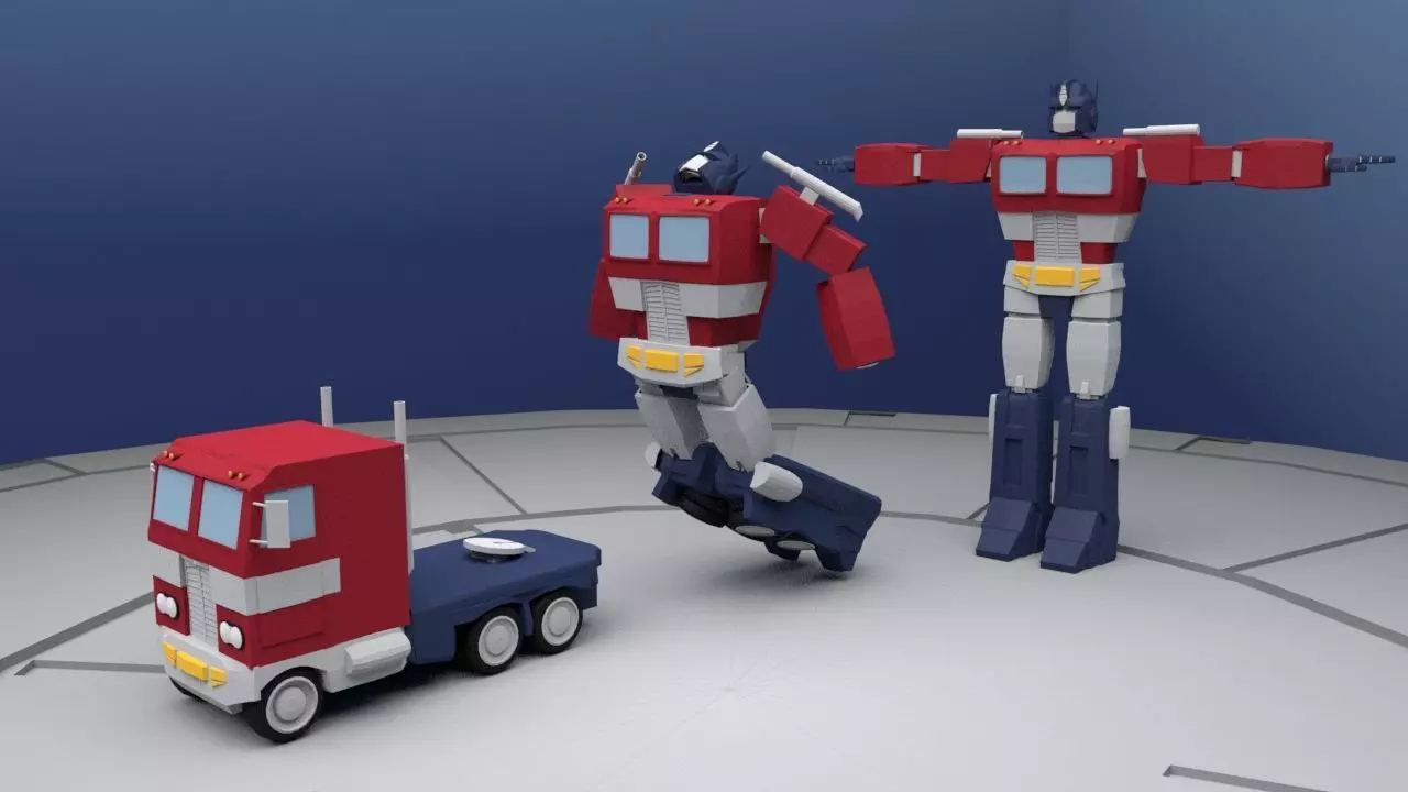 Optimus Prime Transforming Rig 3D model_0