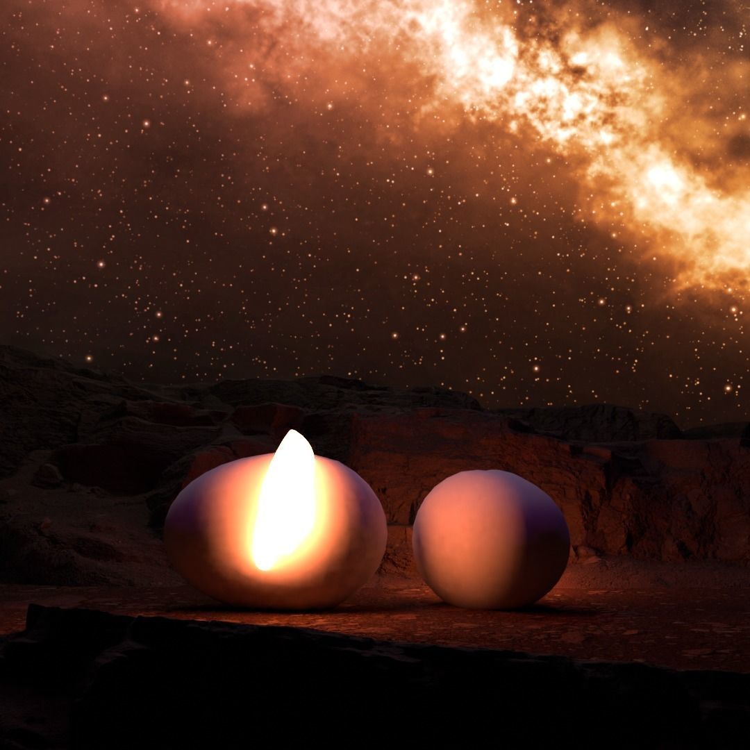 Luminous baby in egg 3D model