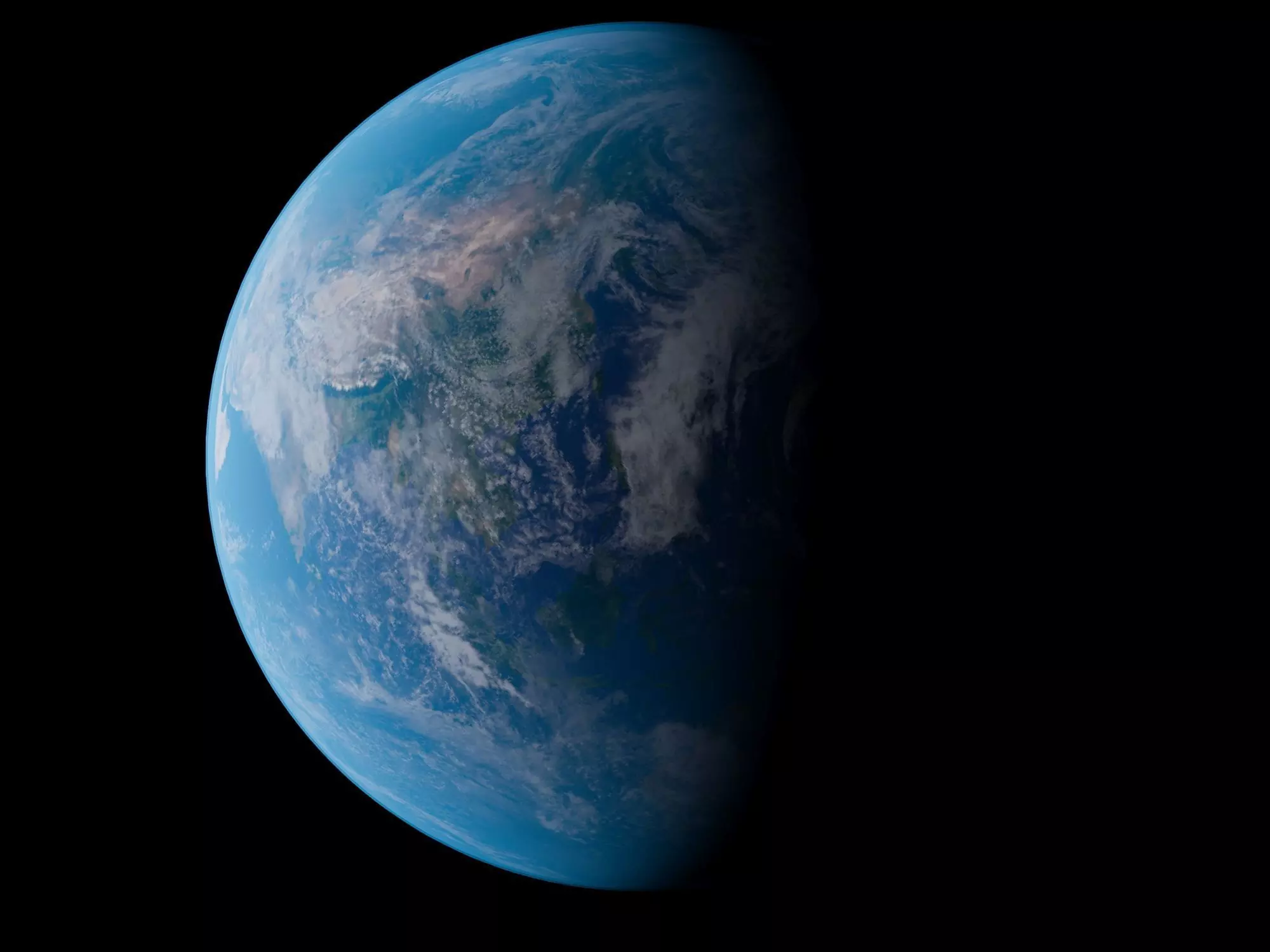 Earth from space - Low-poly 3D model_0