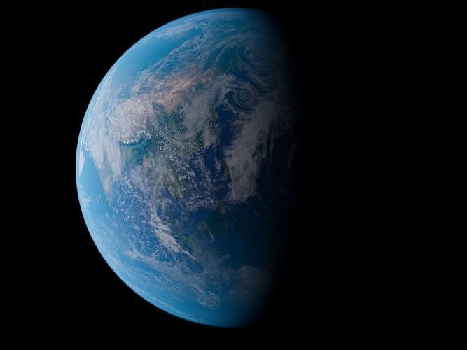 Earth from space - Low-poly 3D model
