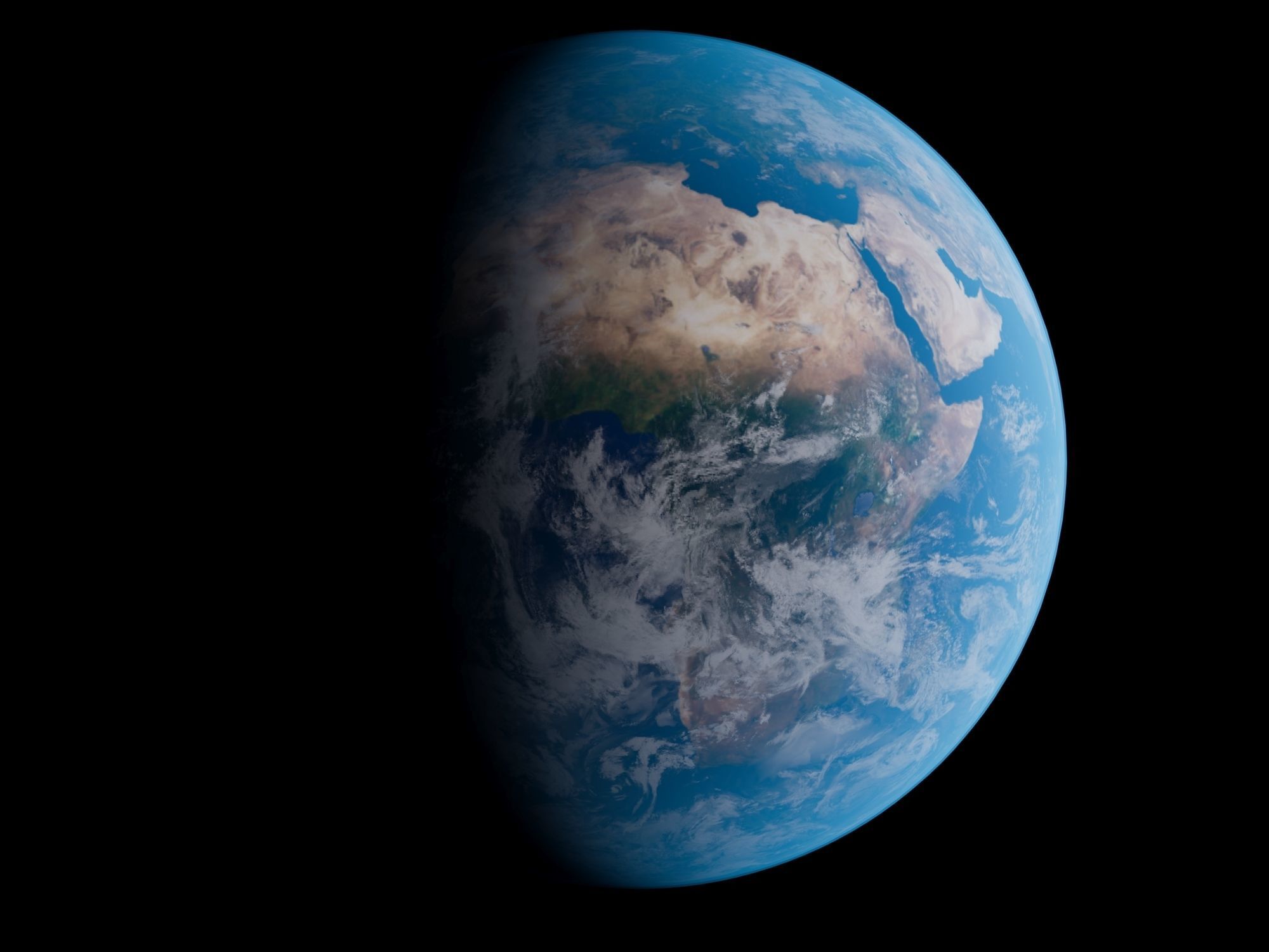 Earth from space - Low-poly 3D model_2