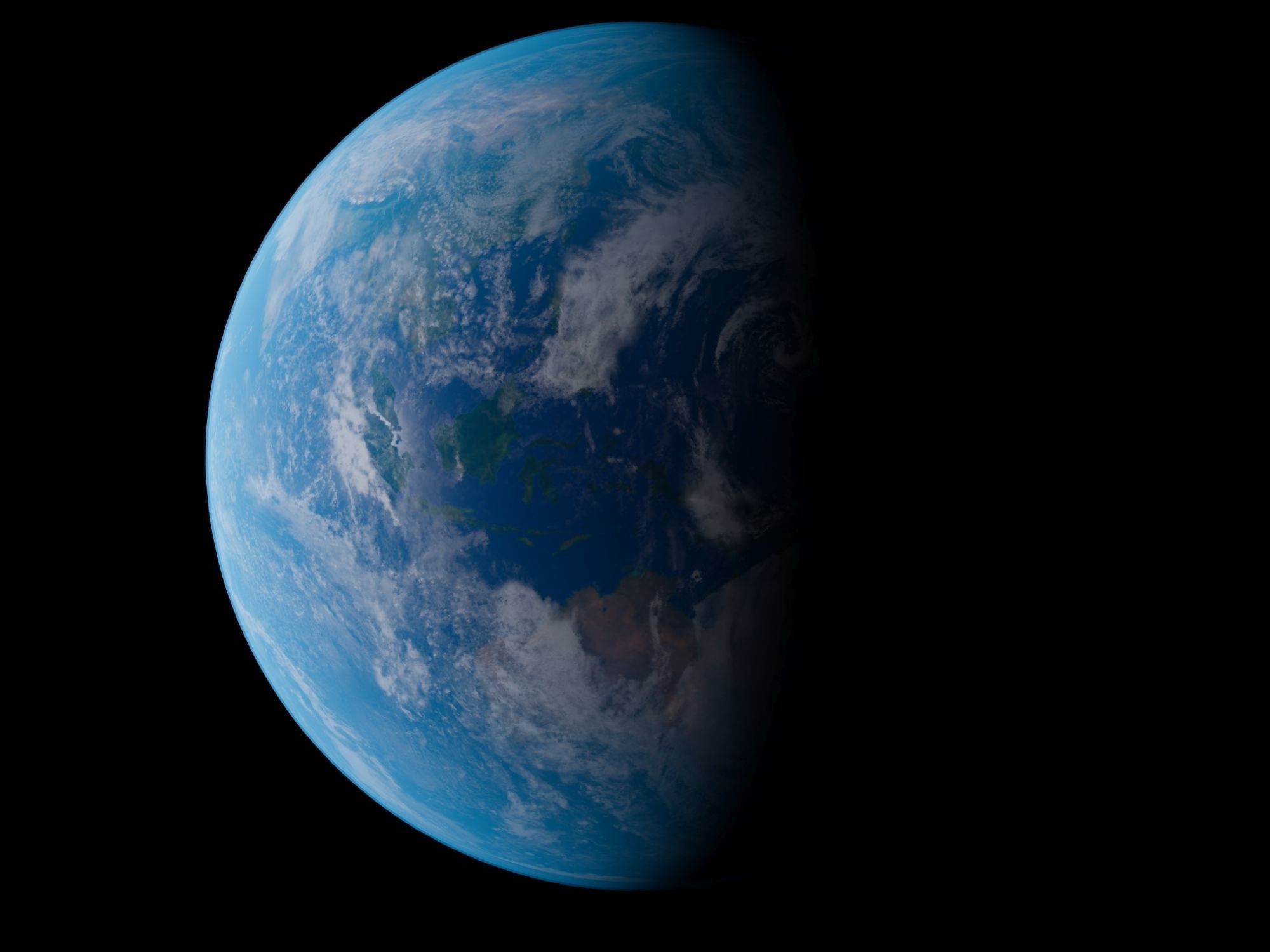 Earth from space - Low-poly 3D model_4
