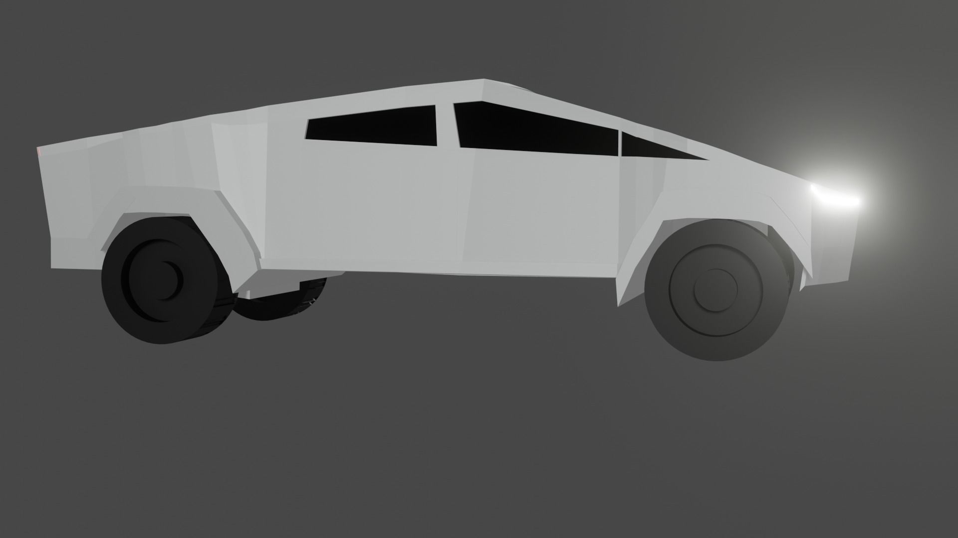 cybertruck car with light Free low-poly 3D model_2