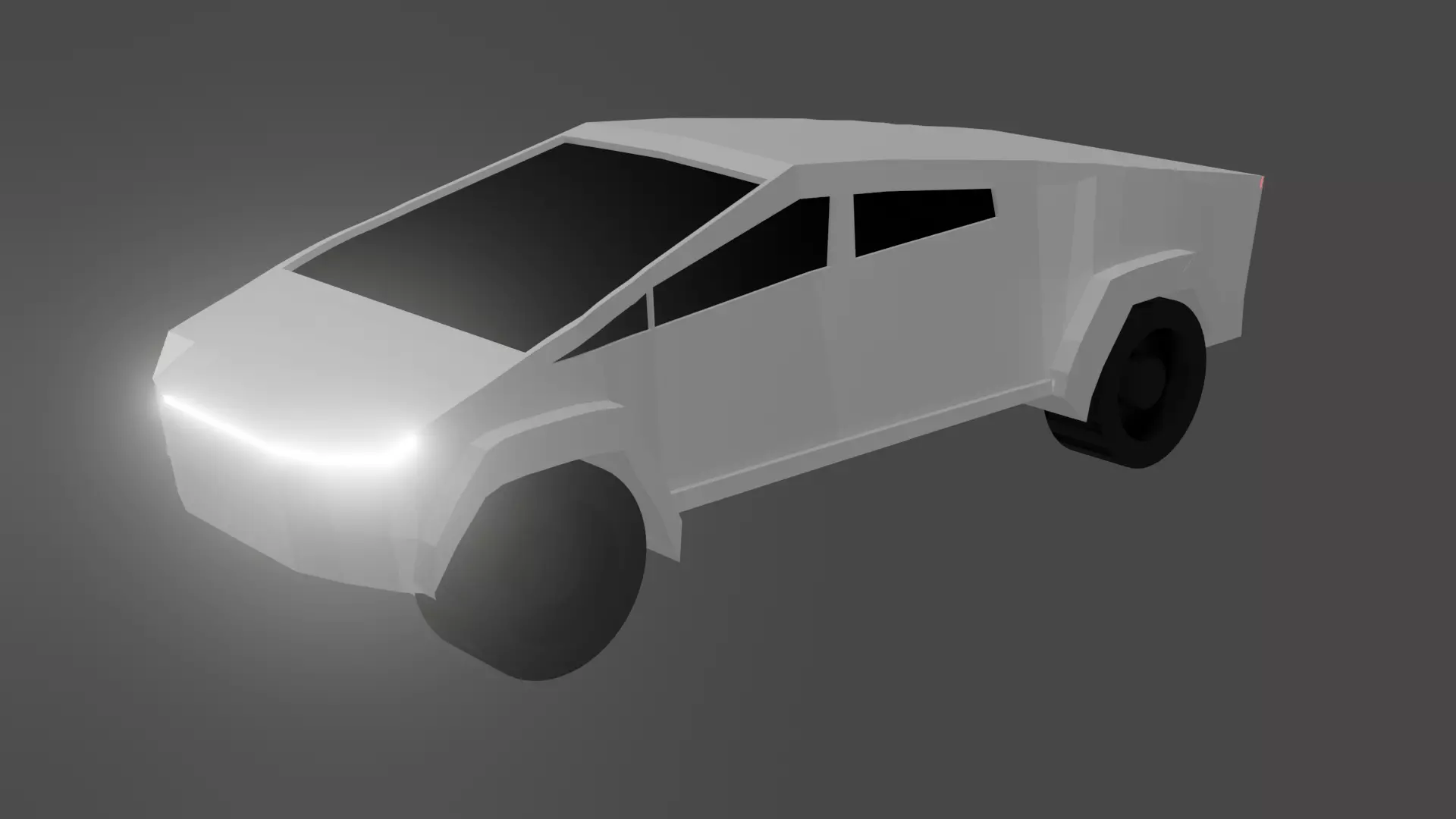 cybertruck car with light Free low-poly 3D model_0