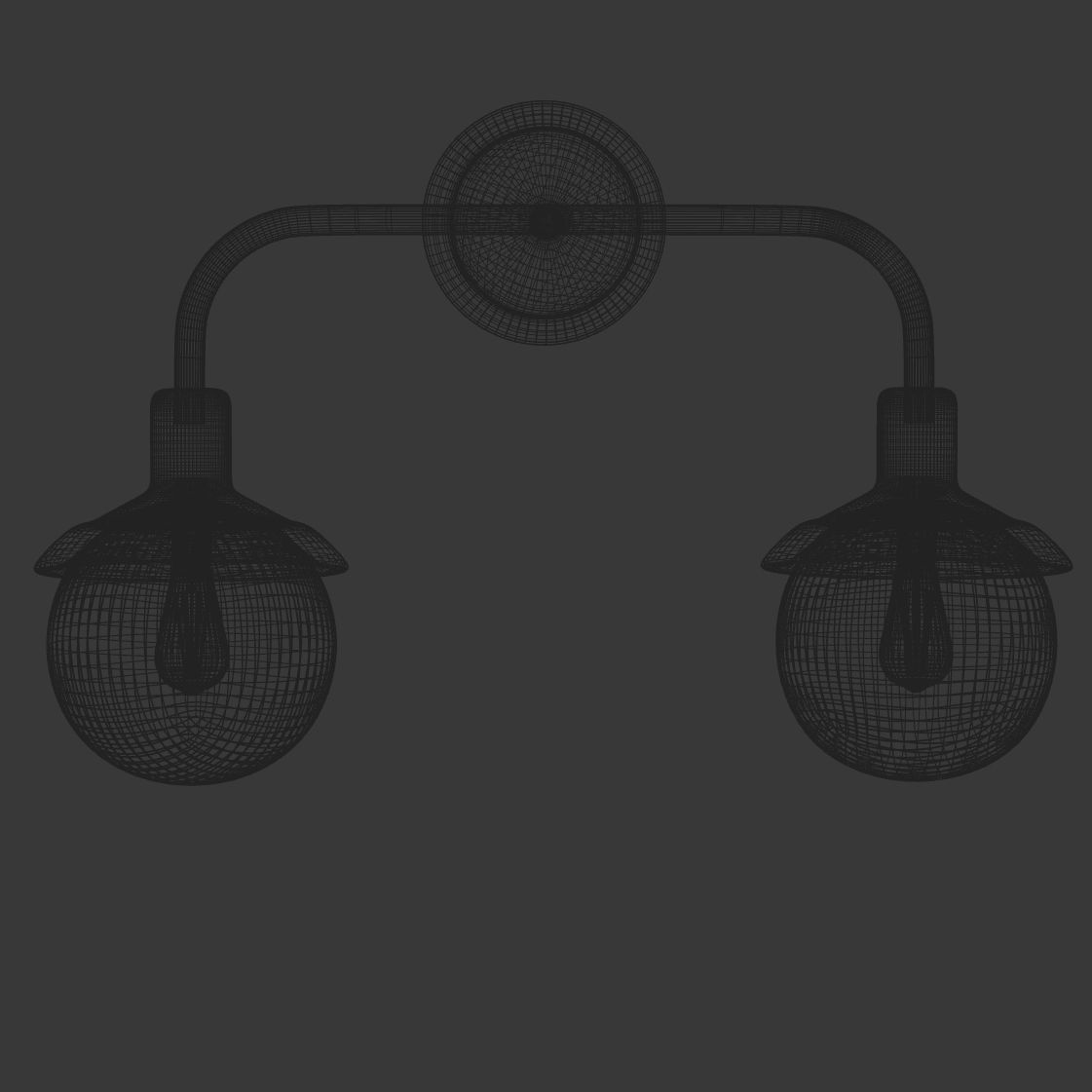 Double metal wall lantern 3D model_5